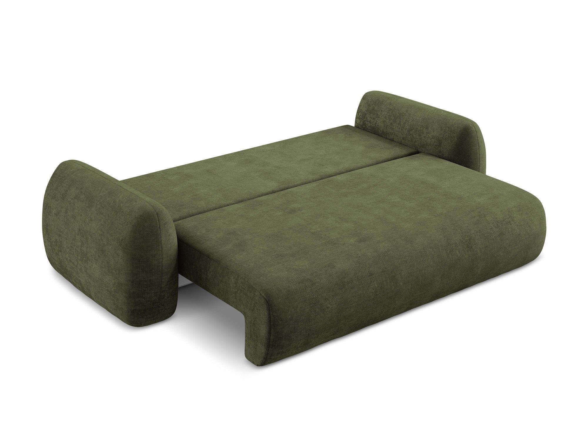 Sofa für 3 Personen mit Schlaf-Funktion LOHI olivgrüner Chenille