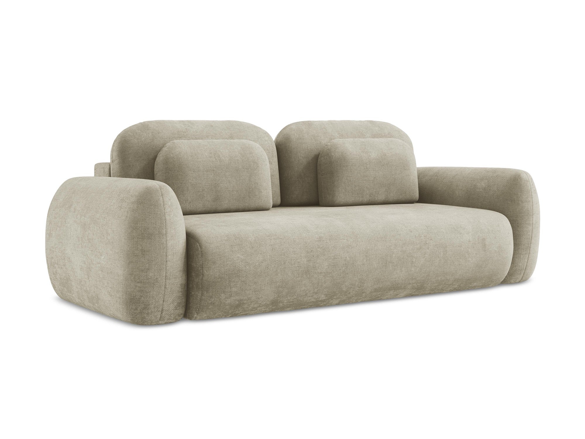 Sofa für 3 Personen mit Schlaf-Funktion LOHI beige Chenille