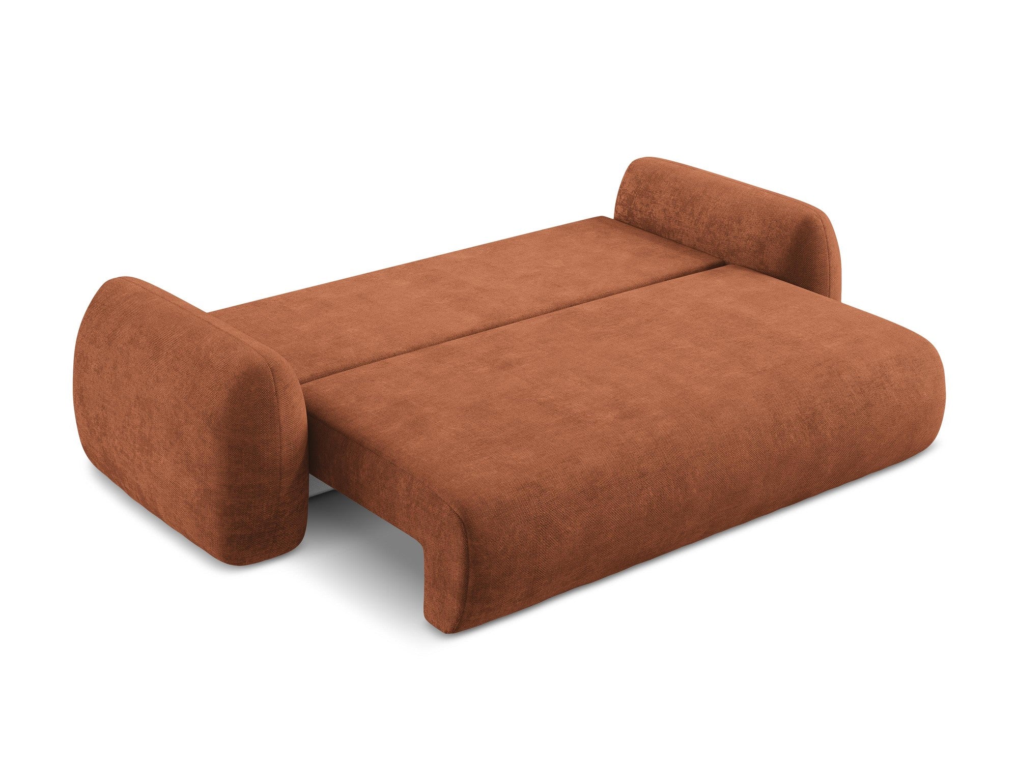 Sofa für 3 Personen mit Schlaf-Funktion LOHI Terrakotta Chenille