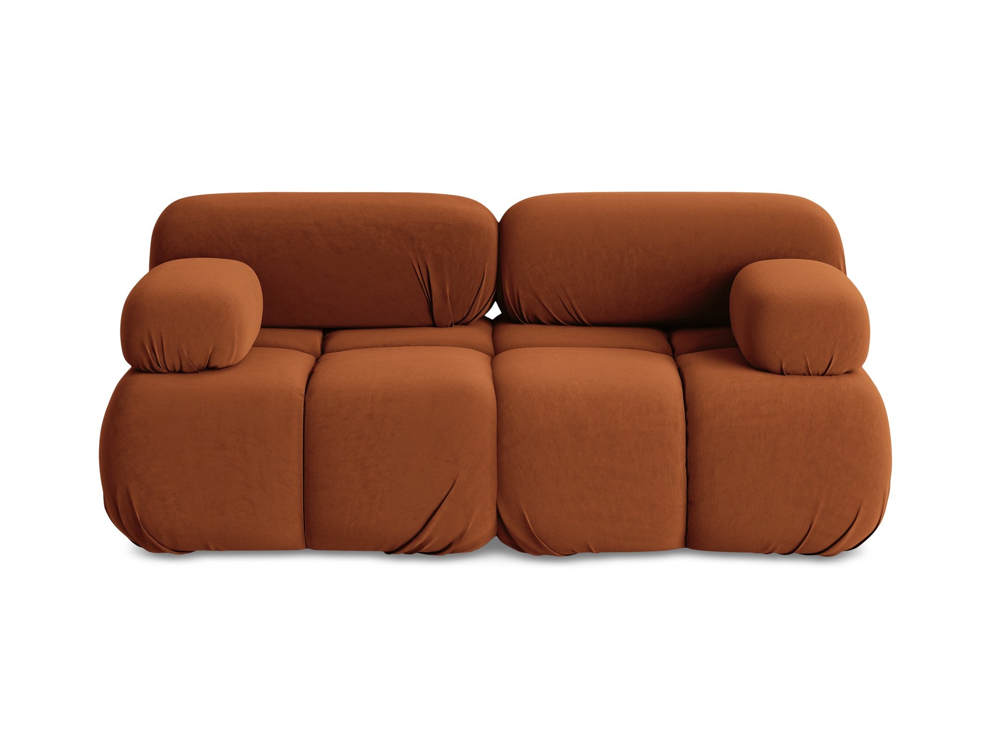 Modular Velvet Sofa for Two LOKUA Terracotta