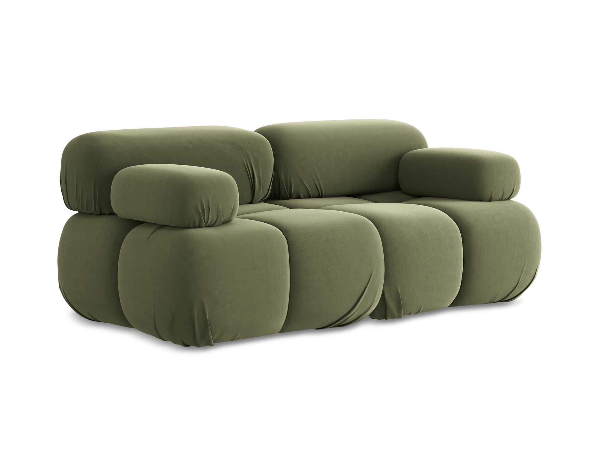 Olive Green Velvet Modular Sofa for Two - LOKUA