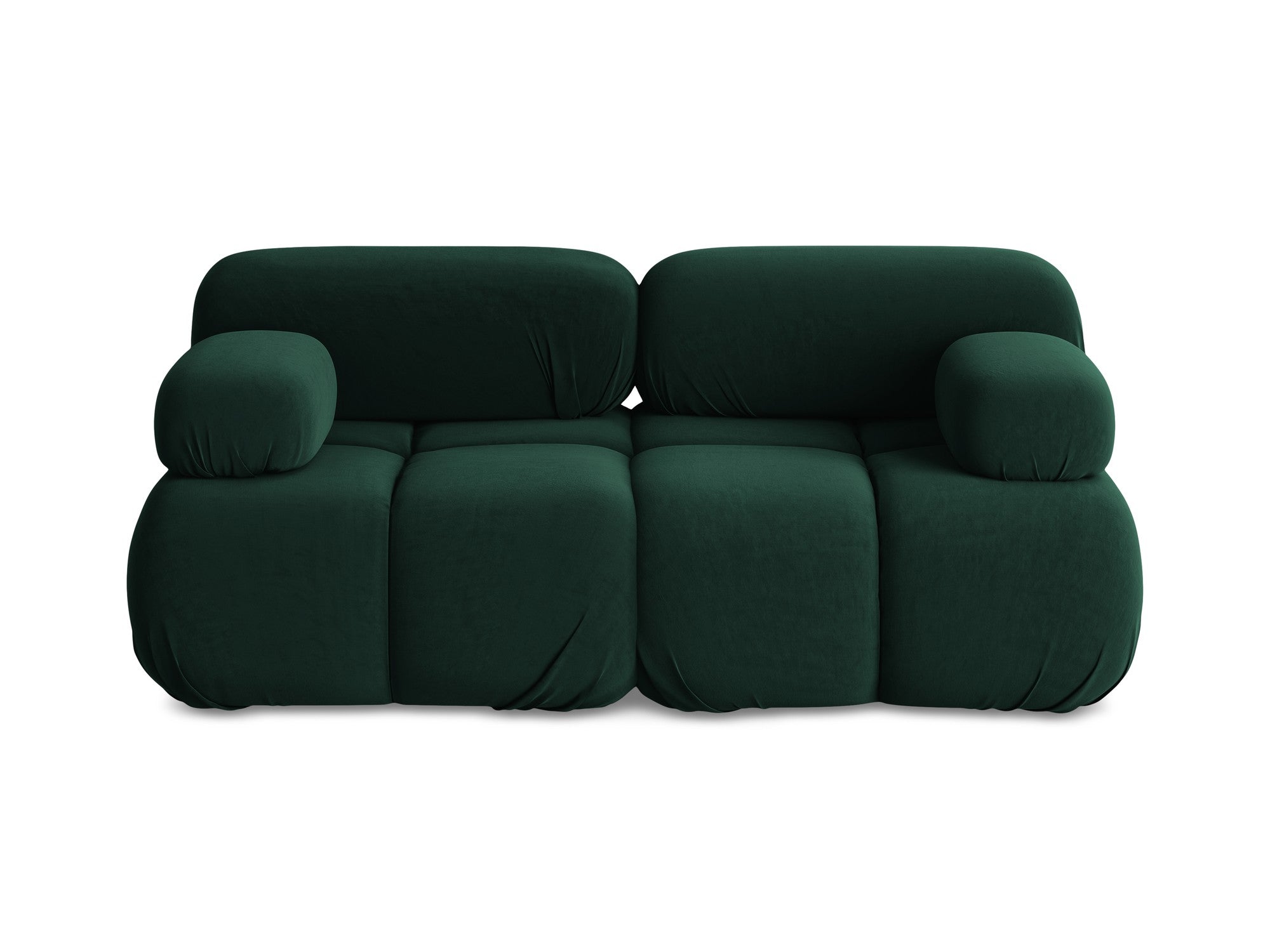 Modular Velvet Sofa for 2 People in Bottle Green LOKUA