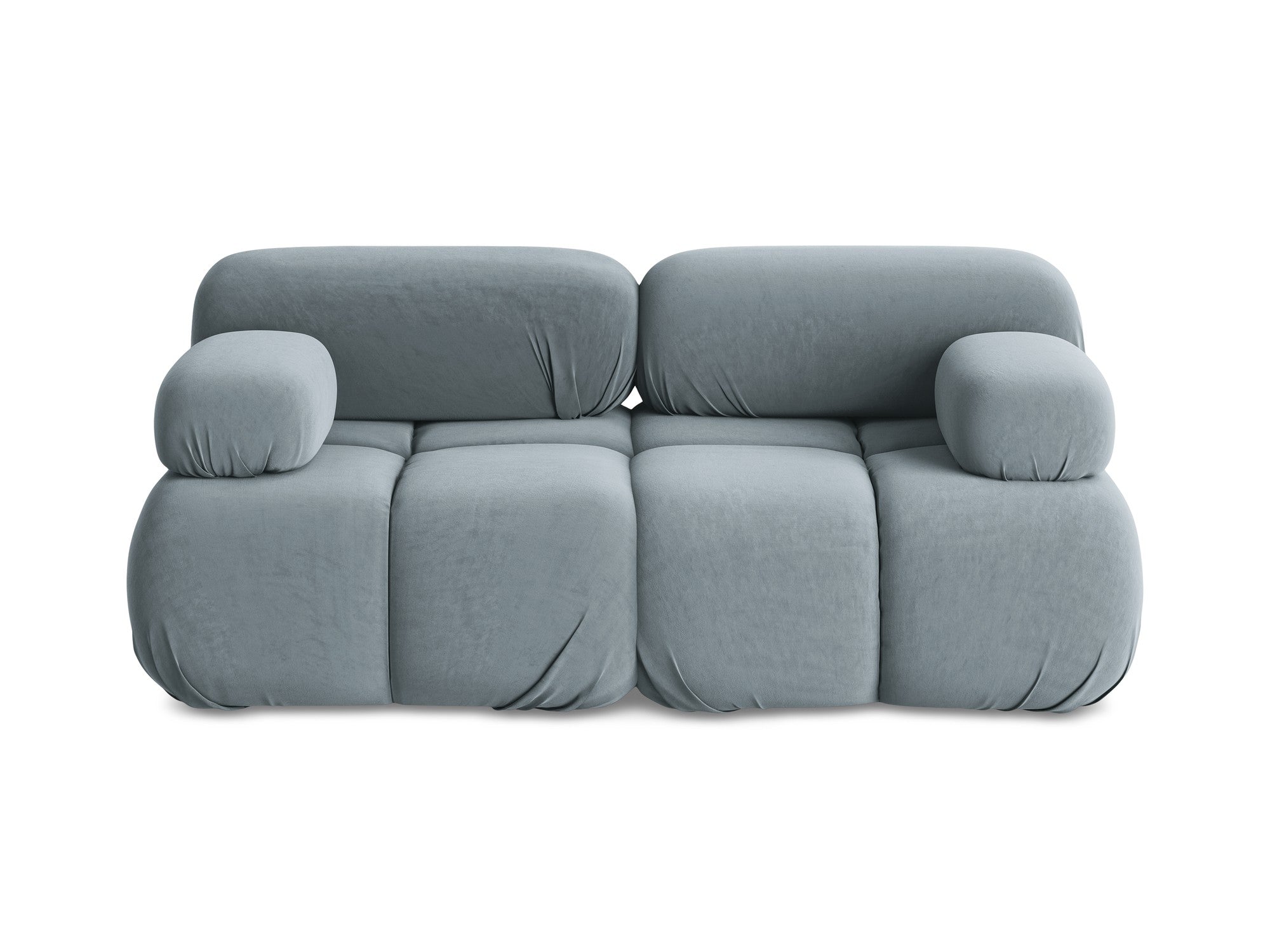 Velvet modular sofa for 2 people LOKUA light blue