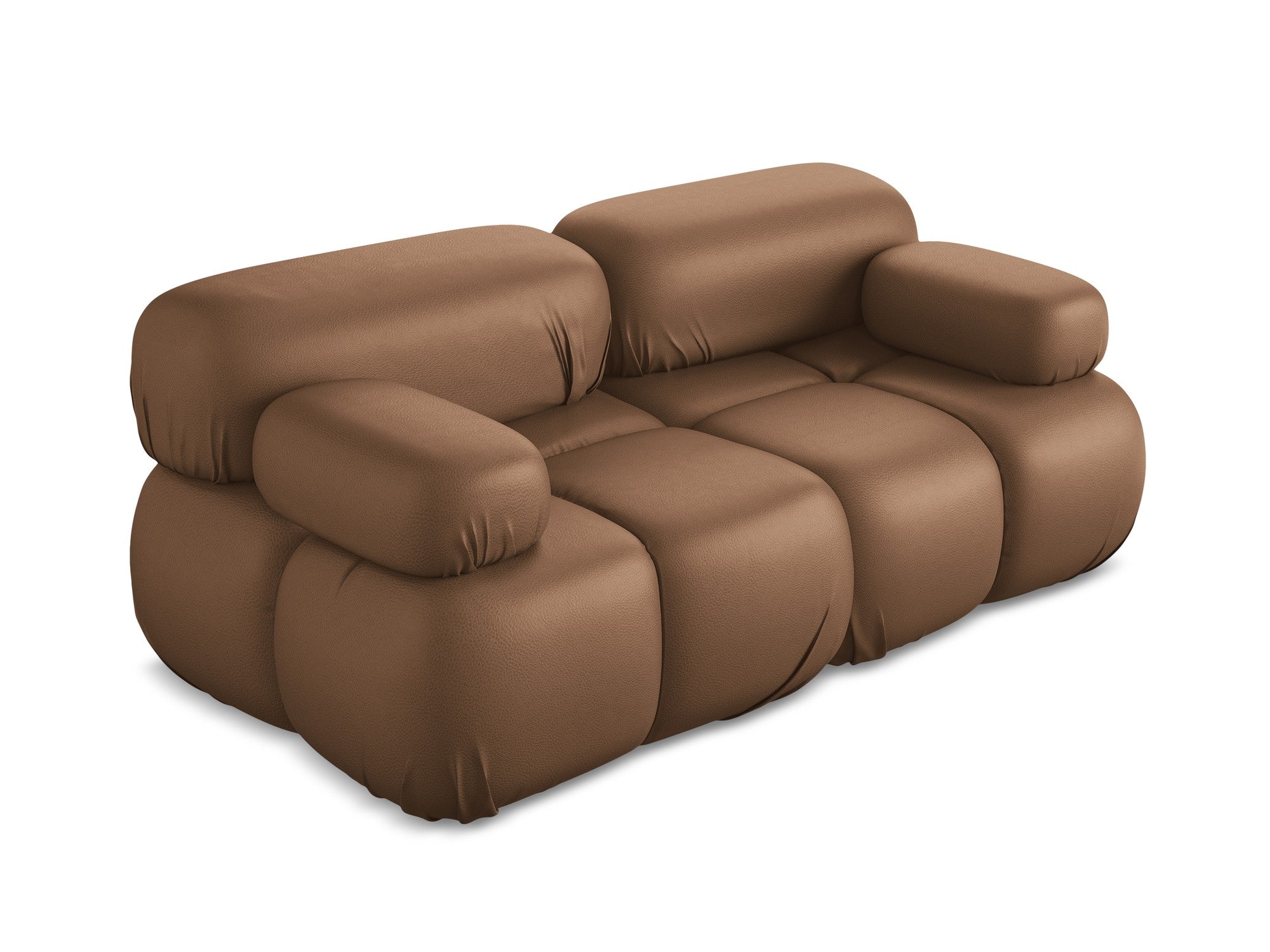 Modular 2-Seater Sofa LOKUA in Chocolate Eco-Leather