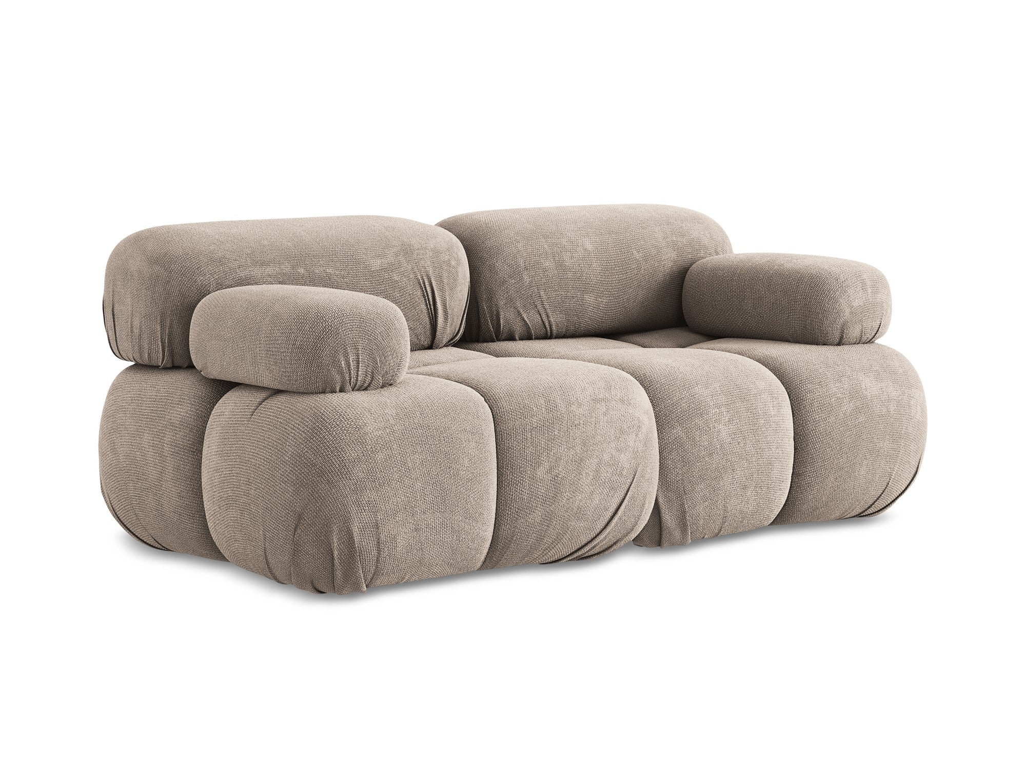 Modulares 2-Sitzer-Sofa LOKUA dunkelbeige Chenille