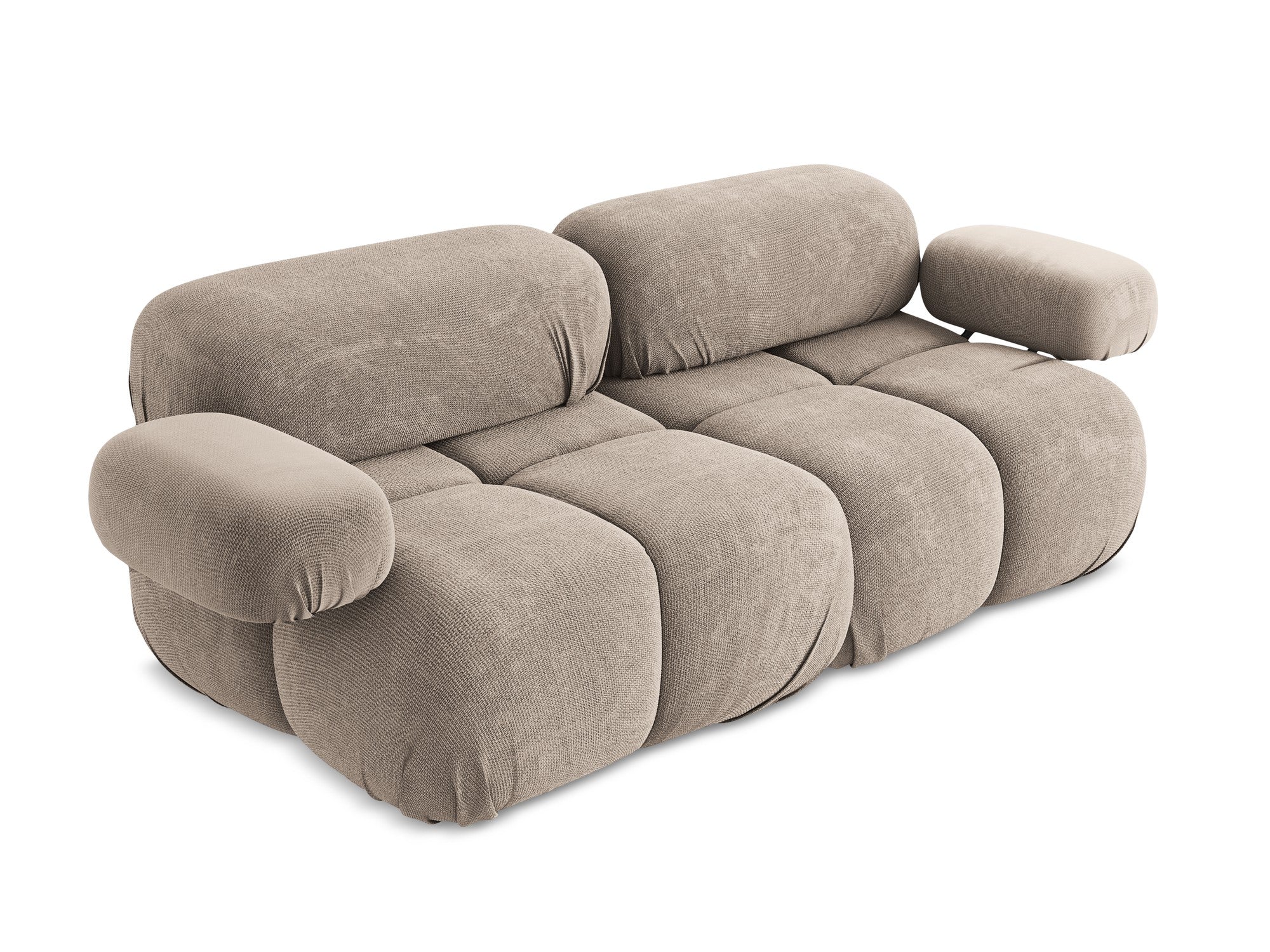 Modulares 2-Sitzer-Sofa LOKUA dunkelbeige Chenille