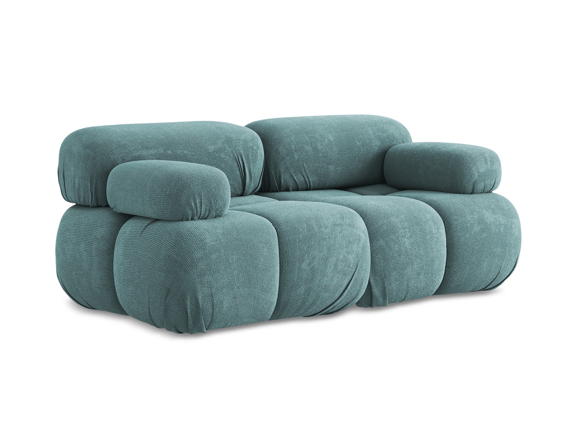 Modulares 2-Sitzer-Sofa LOKUA in jeansblauem Chenille
