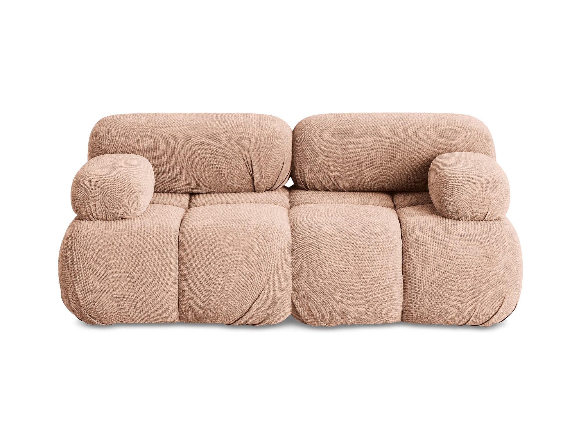 Modulares 2-Sitzer-Sofa LOKUA pfirsichfarbener Chenille