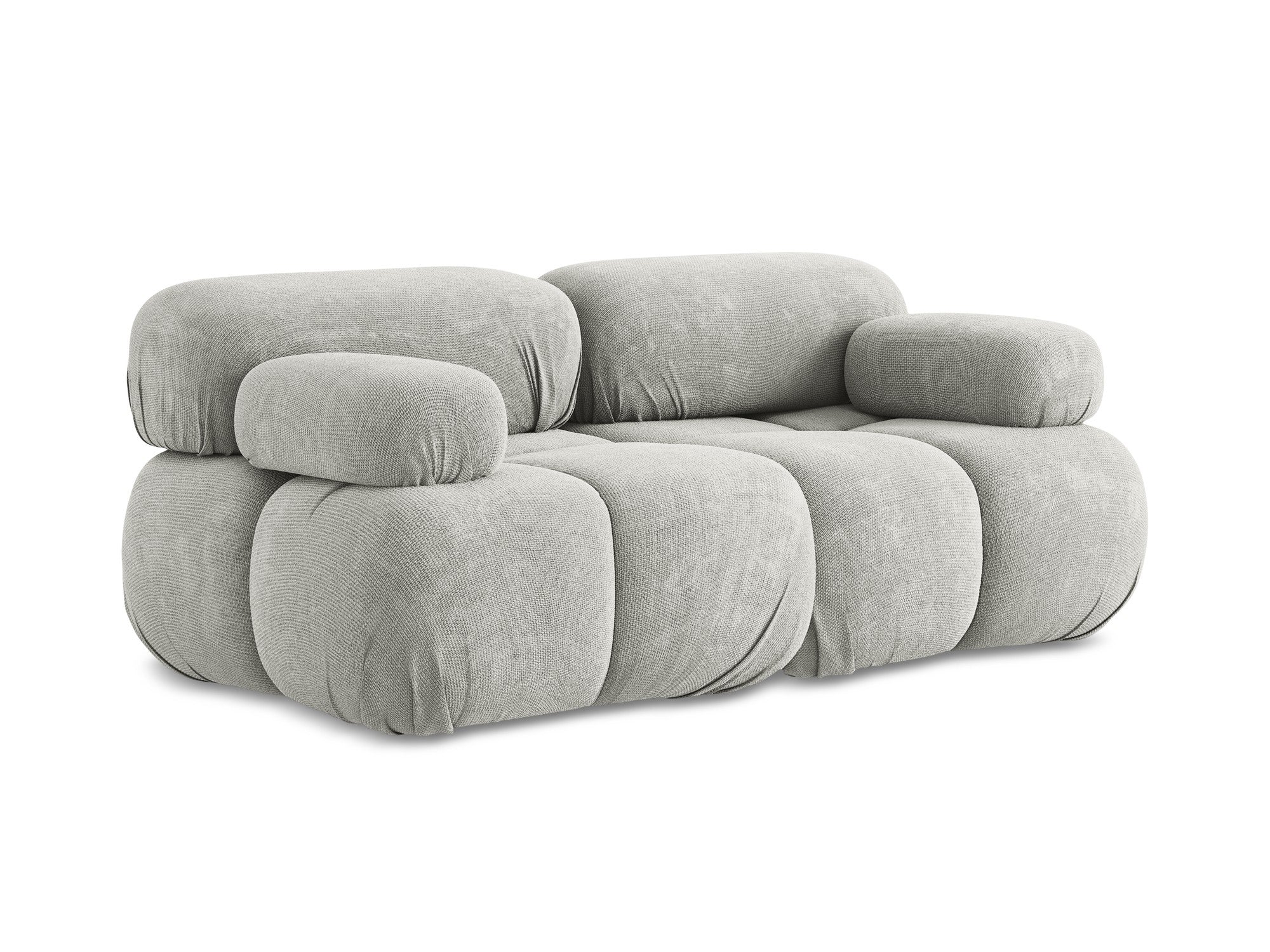 Modular 2-Seater Sofa LOKUA Light Gray Chenille