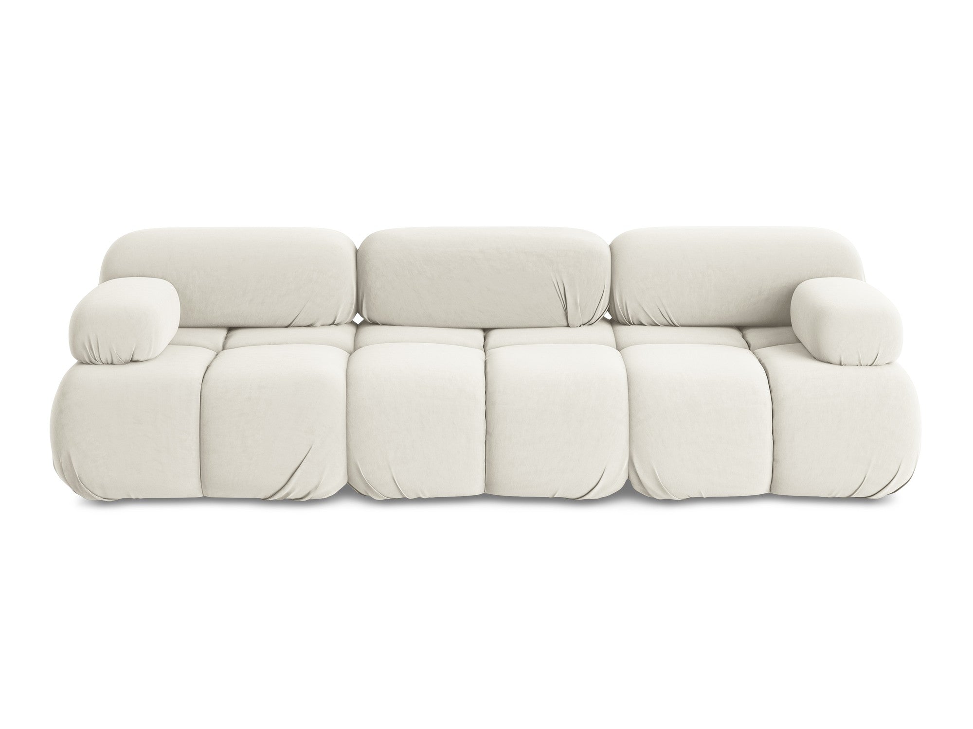 Velvet modular sofa for 3 people LOKUA light beige