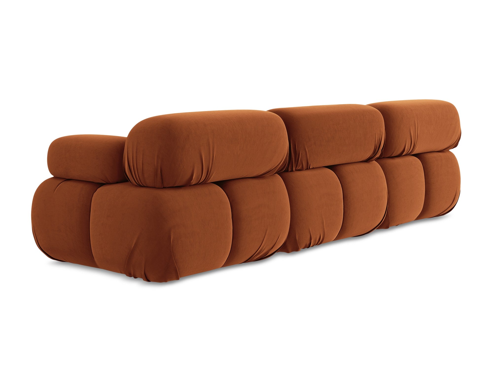 Velvet modular sofa for 3 people LOKUA terracotta