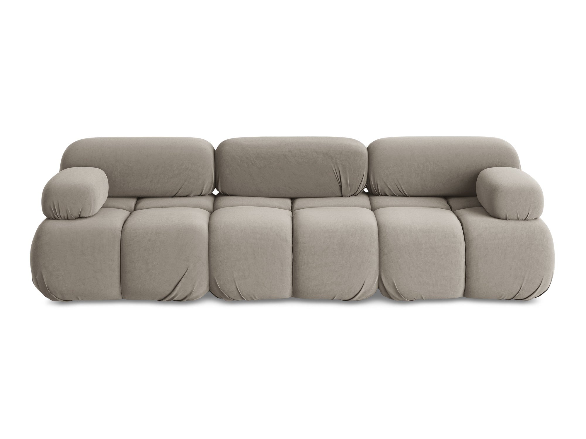 Taupe Velvet Modular Sofa for 3 People LOKUA