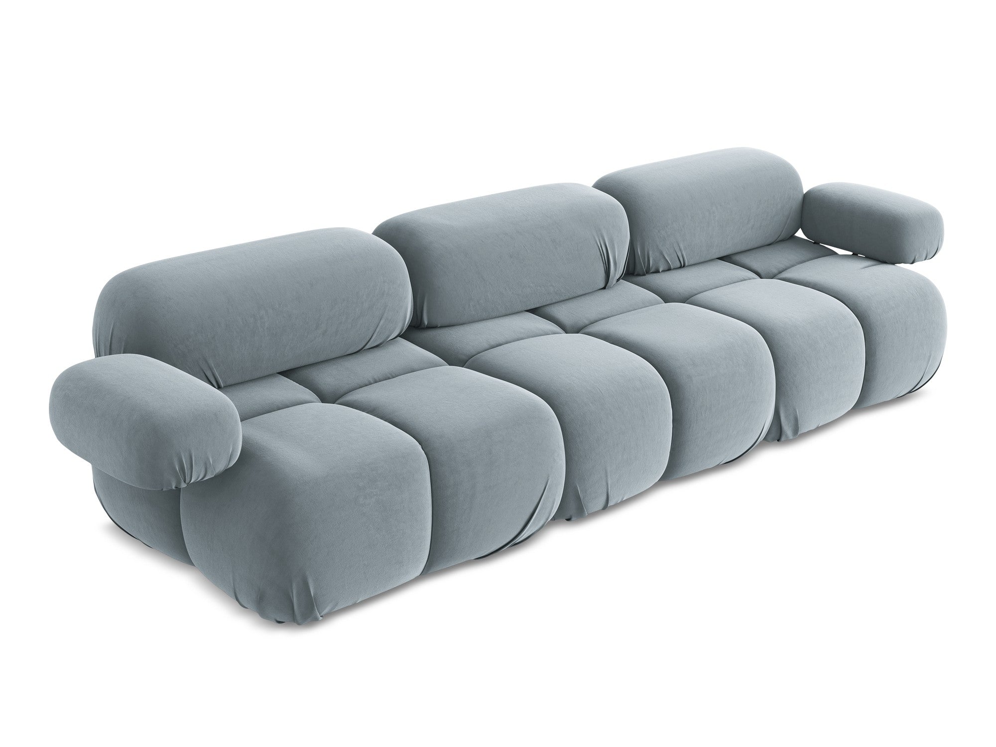 Velvet modular sofa for 3 people LOKUA light blue