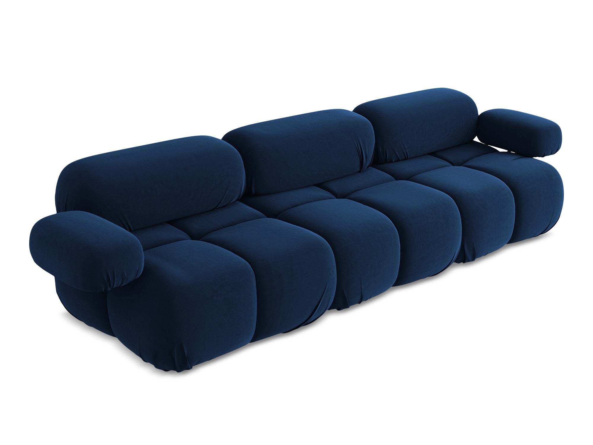 Modular Velvet Sofa for 3 People LOKUA in Royal Blue