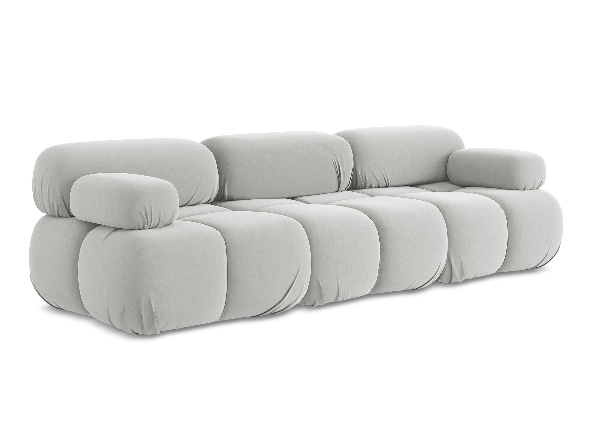 Silver velvet modular sofa for 3 people LOKUA