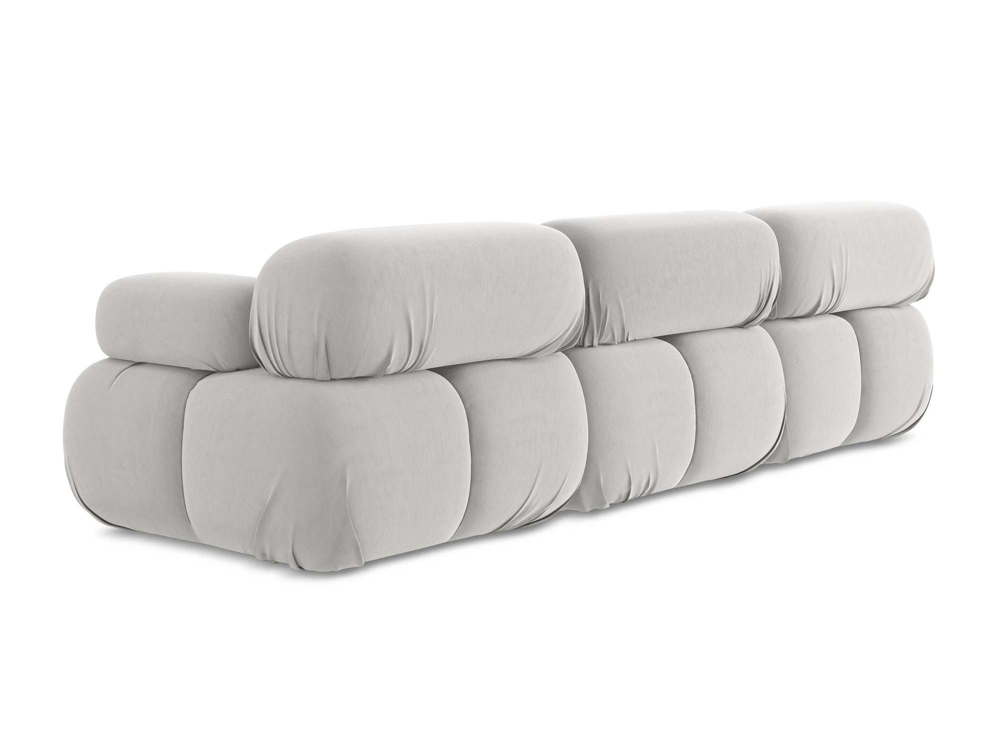 Silver velvet modular sofa for 3 people LOKUA
