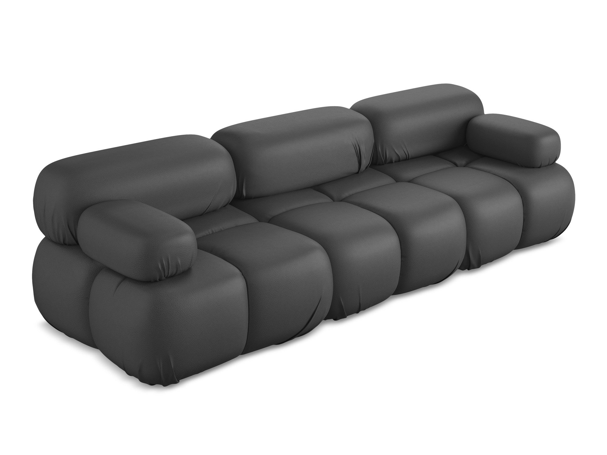 3-Seater Modular Sofa LOKUA in Gray Eco-Leather
