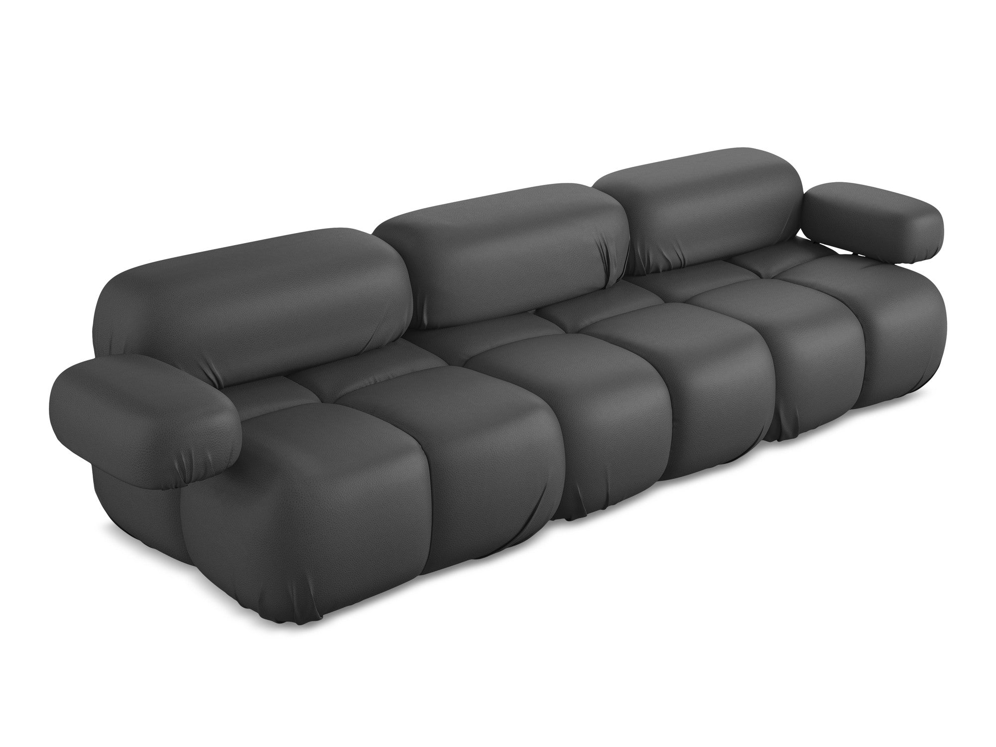 3-Seater Modular Sofa LOKUA in Gray Eco-Leather