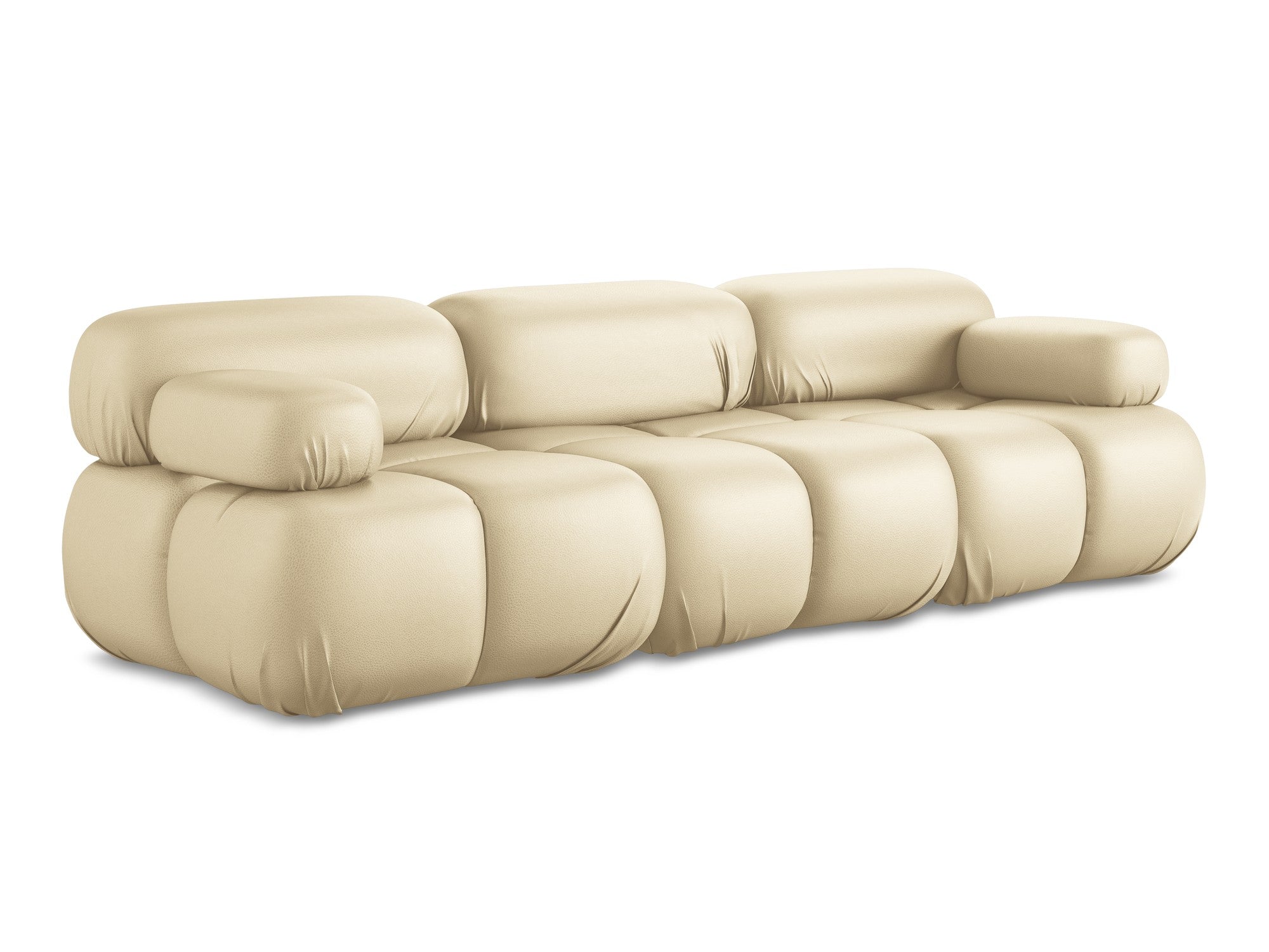 3-seater modular sofa LOKUA beige eco-leather
