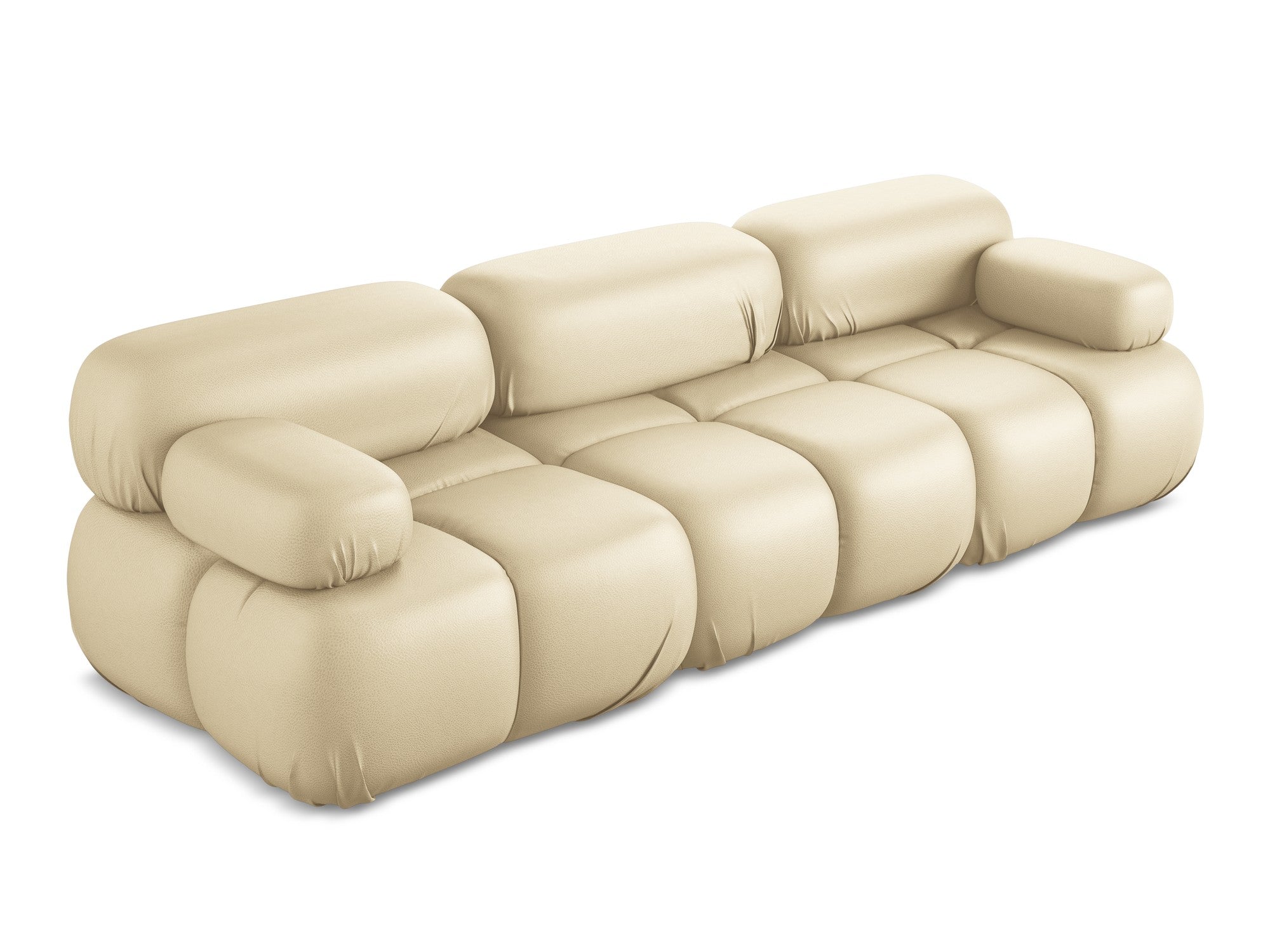 3-seater modular sofa LOKUA beige eco-leather
