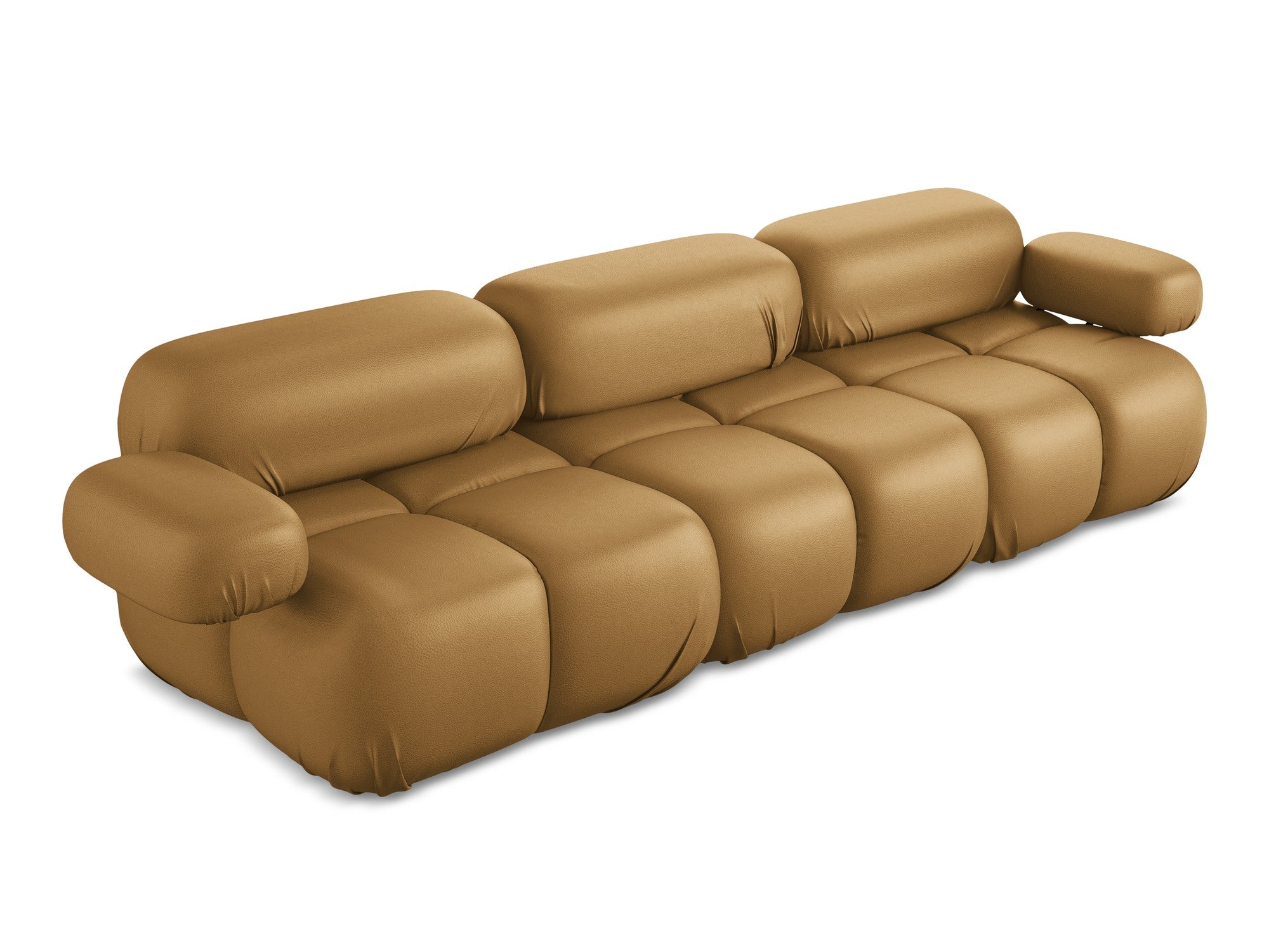 3-seater modular sofa LOKUA in caramel eco-leather
