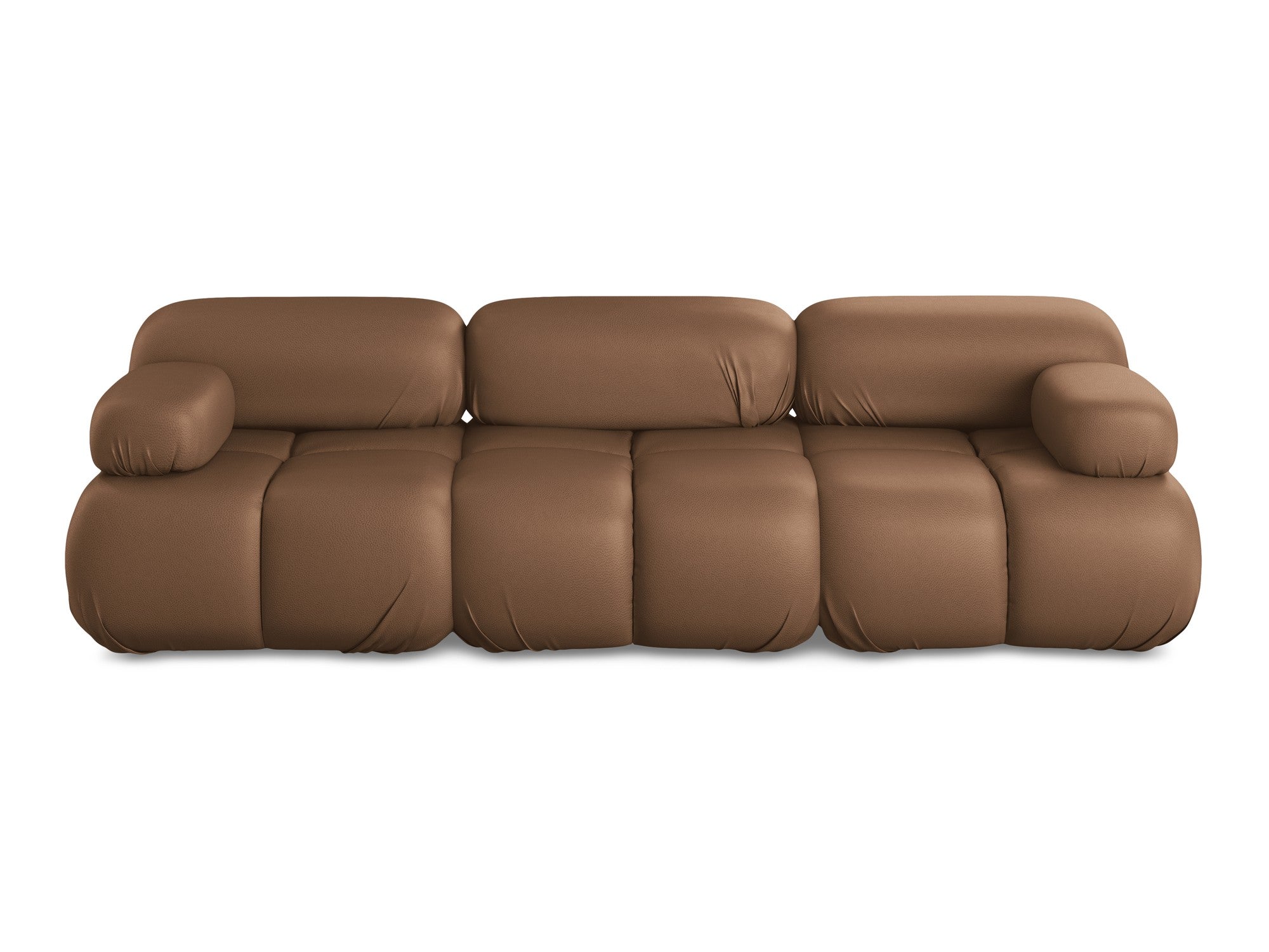 Modulares 3-Sitzer-Sofa LOKUA aus schokoladenbraunem Kunstleder