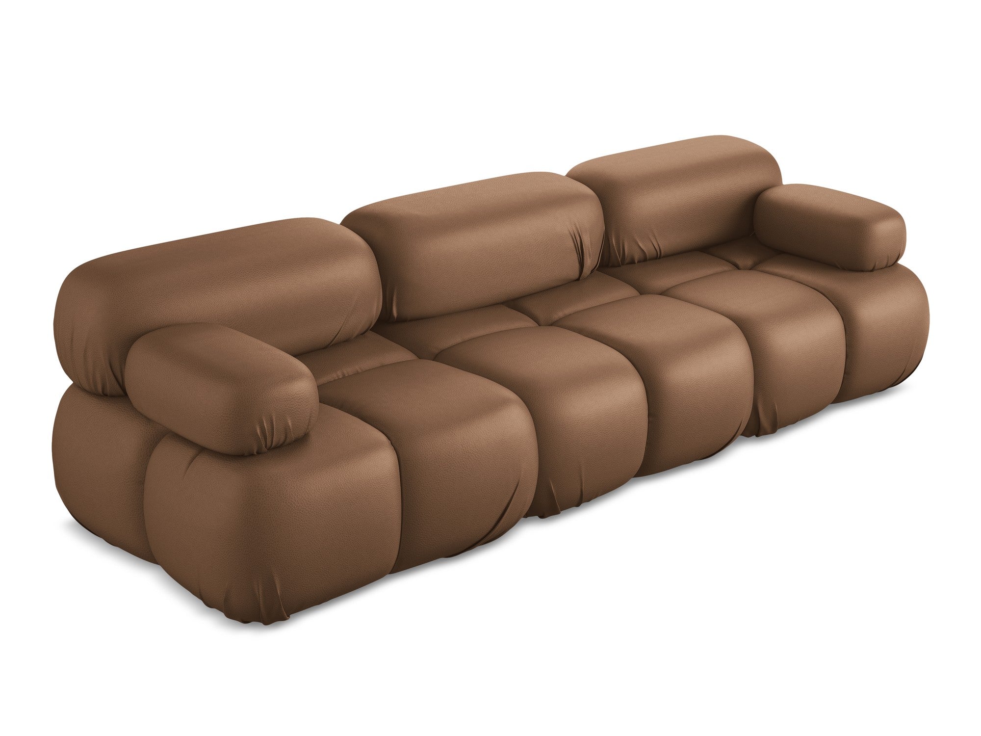 Modulares 3-Sitzer-Sofa LOKUA aus schokoladenbraunem Kunstleder