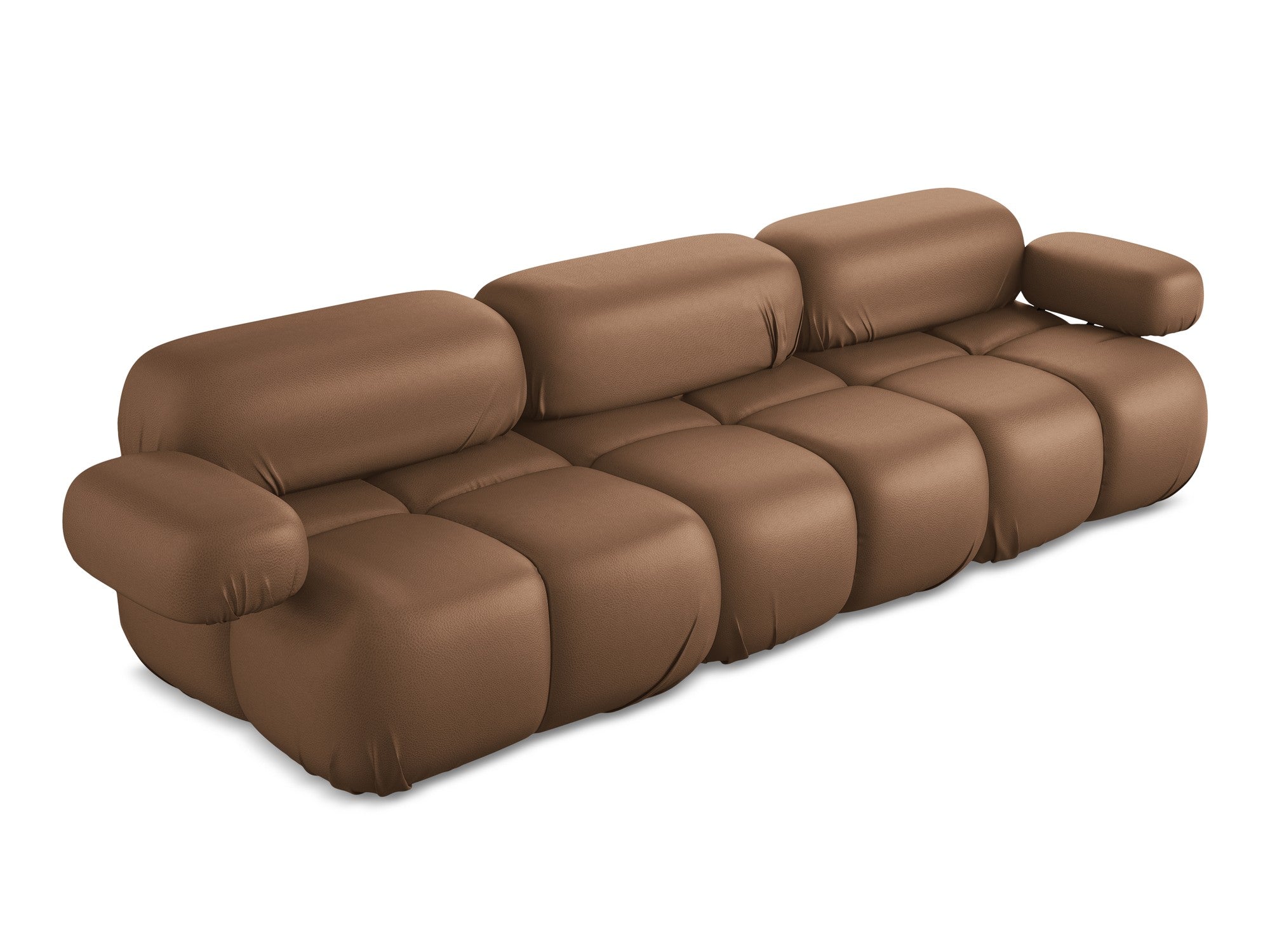 Modulares 3-Sitzer-Sofa LOKUA aus schokoladenbraunem Kunstleder