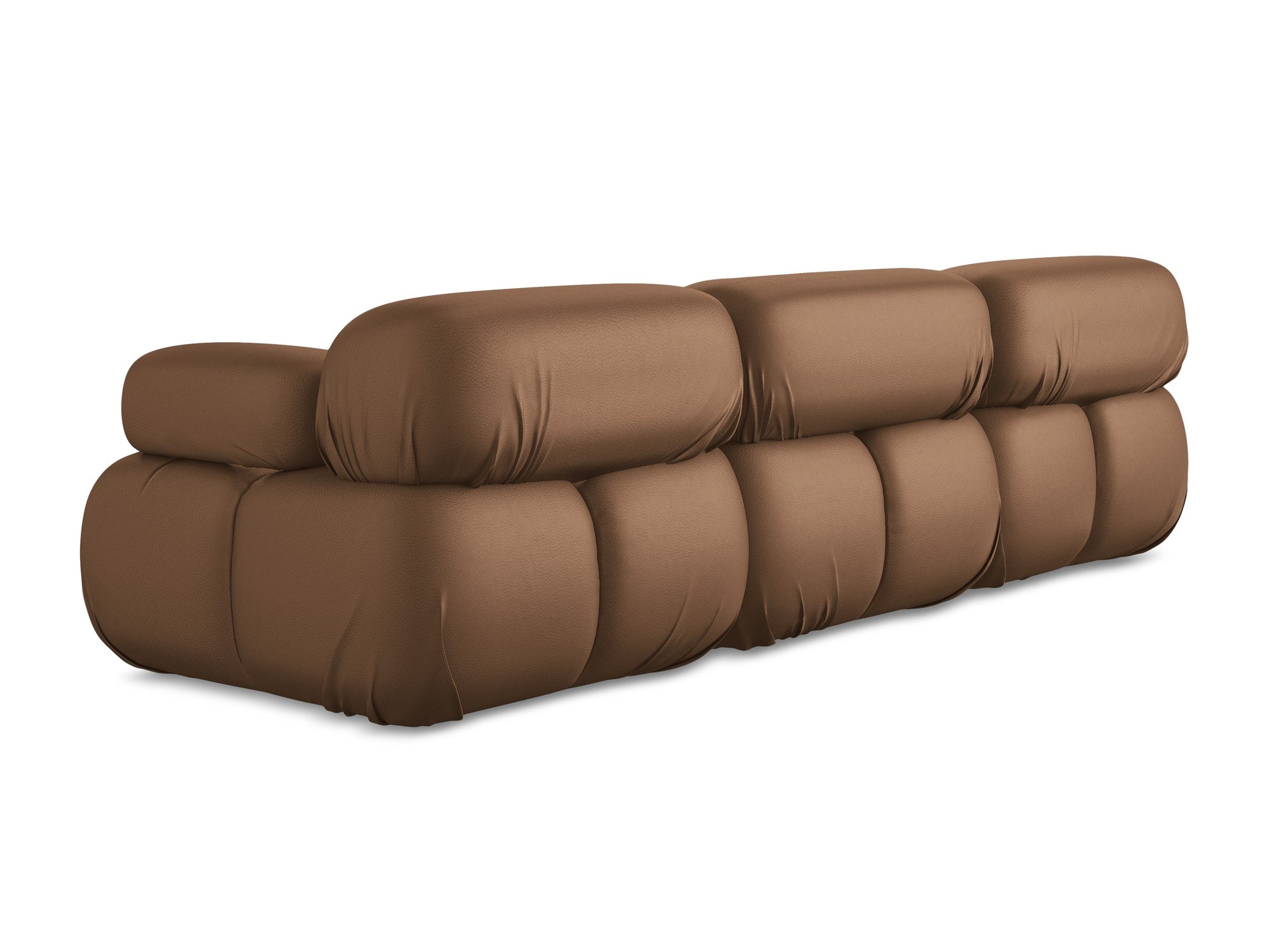 Modulares 3-Sitzer-Sofa LOKUA aus schokoladenbraunem Kunstleder