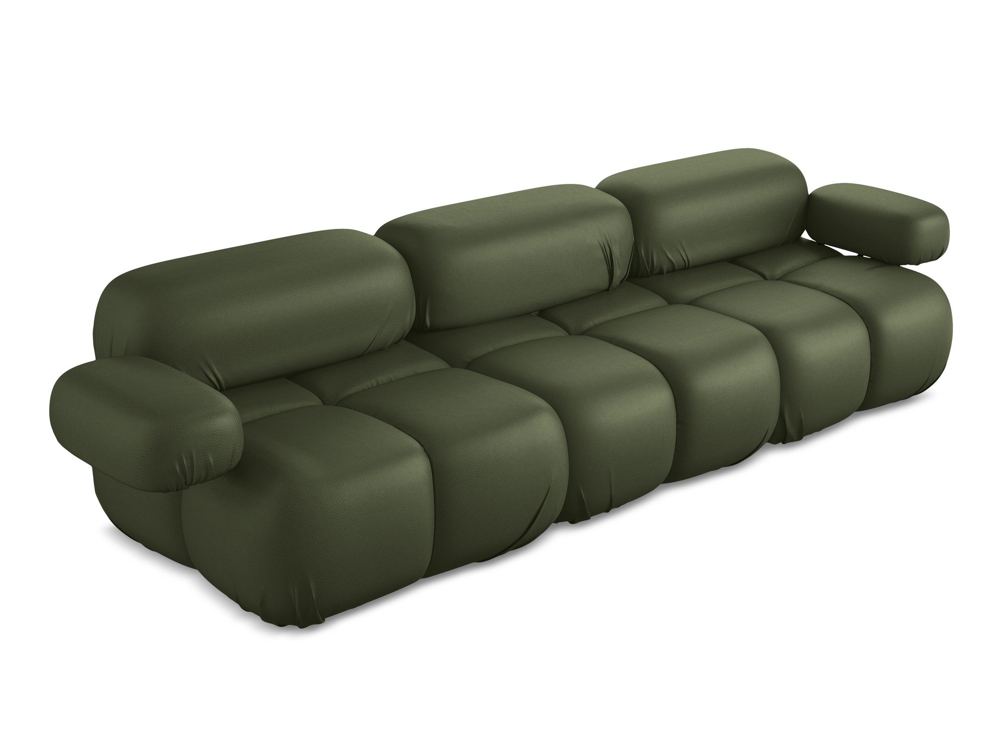 3-seater modular sofa LOKUA dark green eco-leather