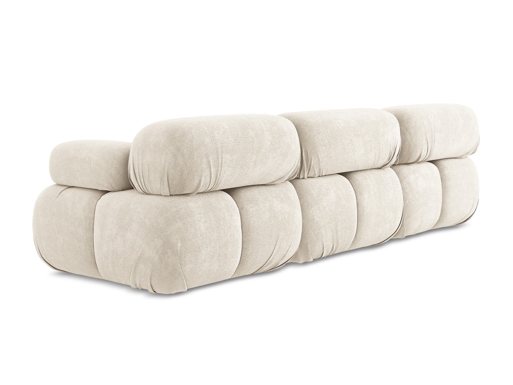 Light Beige Chenille 3-Seater Modular Sofa LOKUA