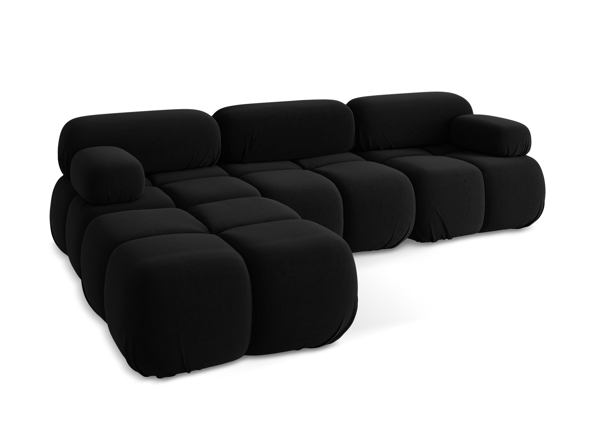 Modularer Samt-Ecksofa LOKUA schwarz