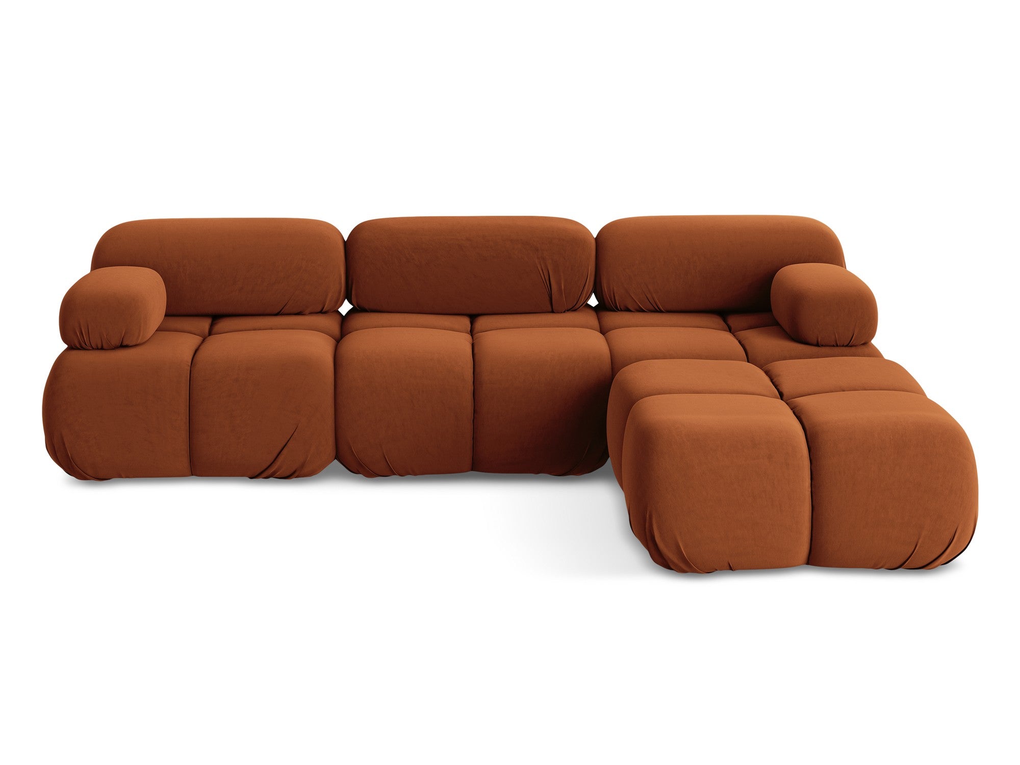 Universal velvet modular corner sofa LOKUA terracotta