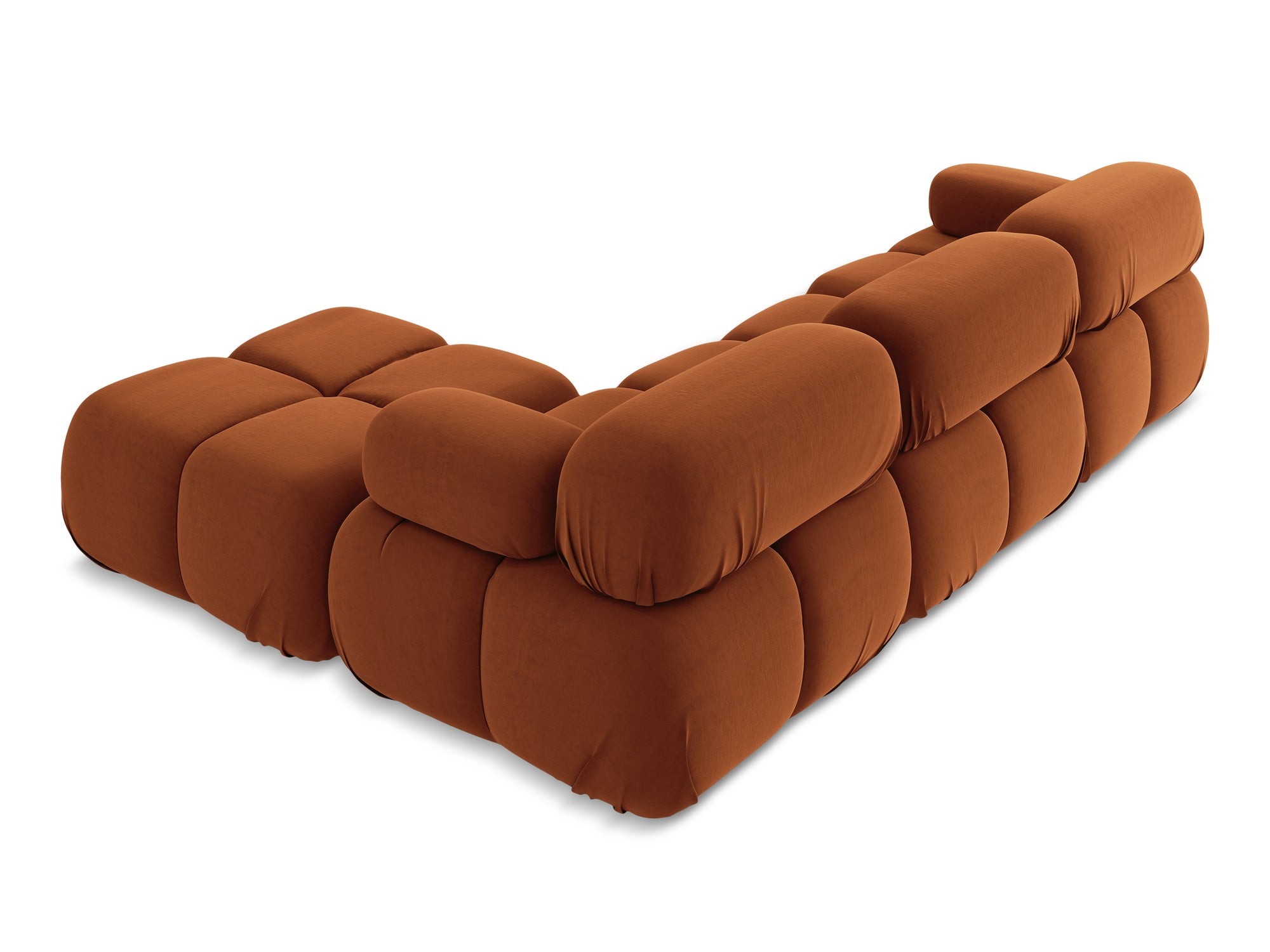 Universal velvet modular corner sofa LOKUA terracotta