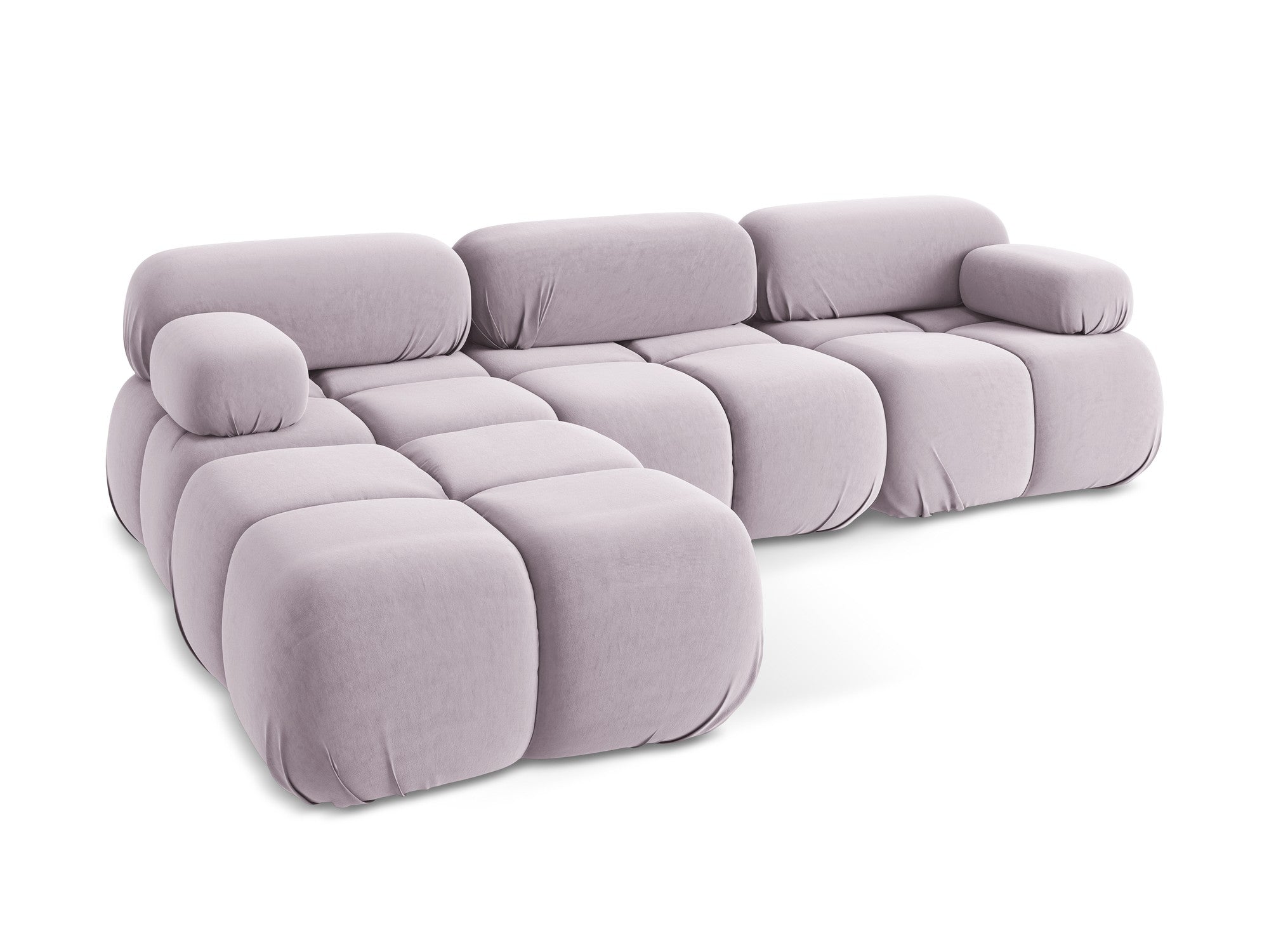 Modularer Samt-Ecksofa LOKUA in Lavendel