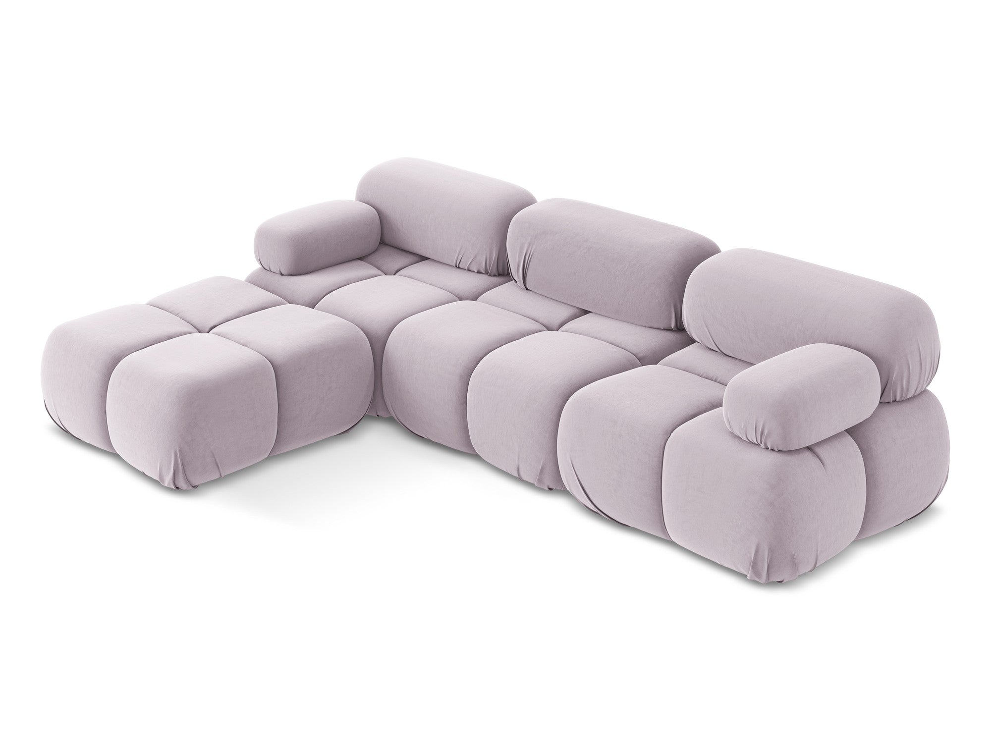 Modularer Samt-Ecksofa LOKUA in Lavendel