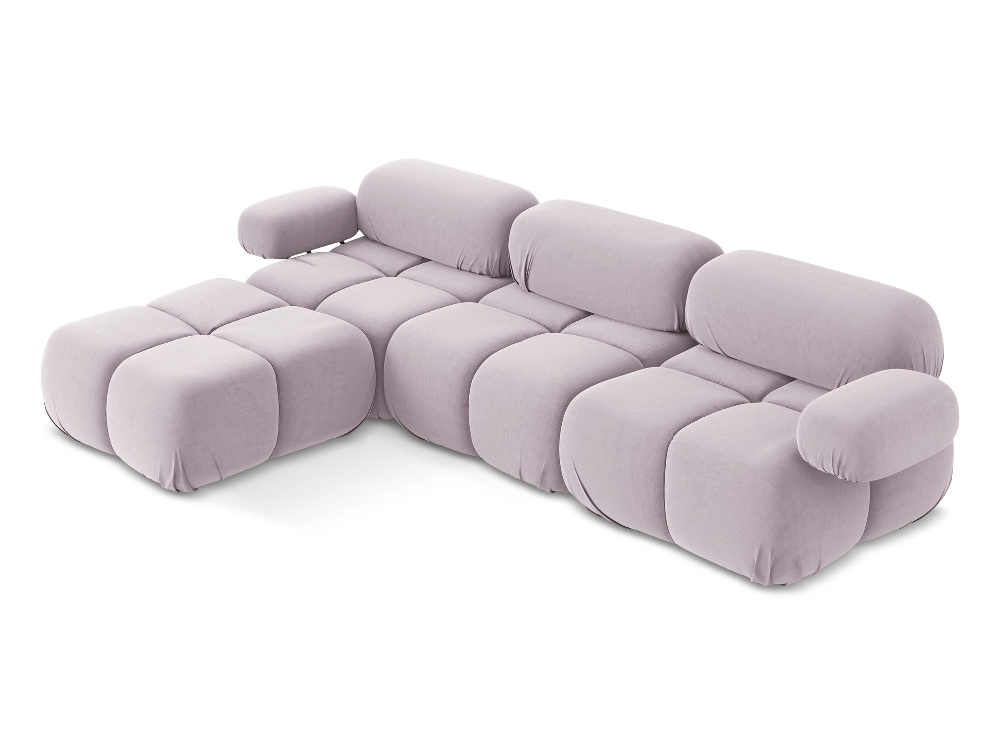 Modularer Samt-Ecksofa LOKUA in Lavendel