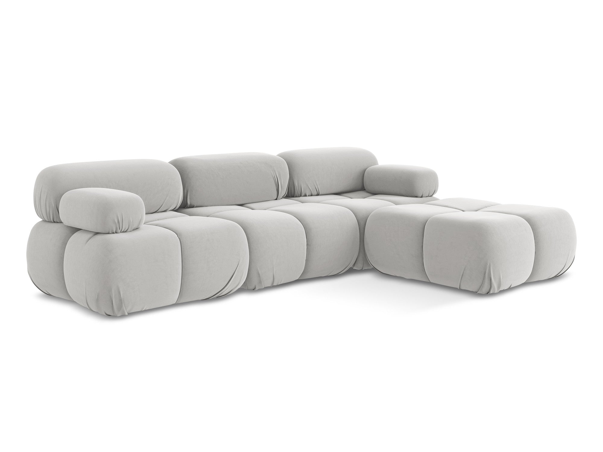 Universal velvet modular corner sofa LOKUA silver