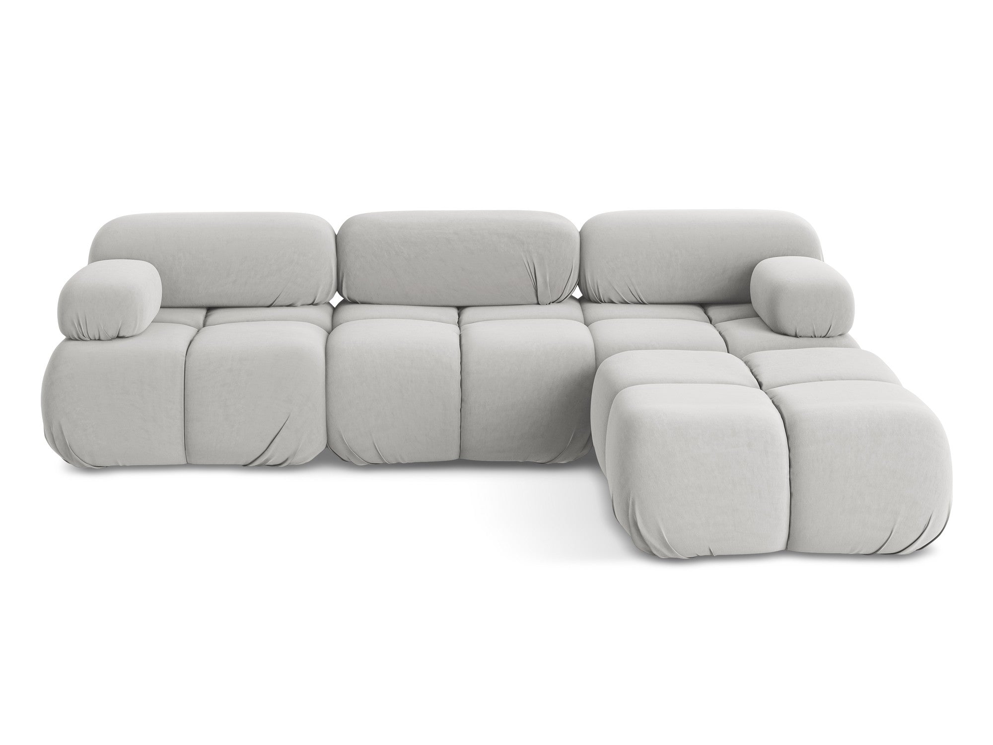 Universal velvet modular corner sofa LOKUA silver