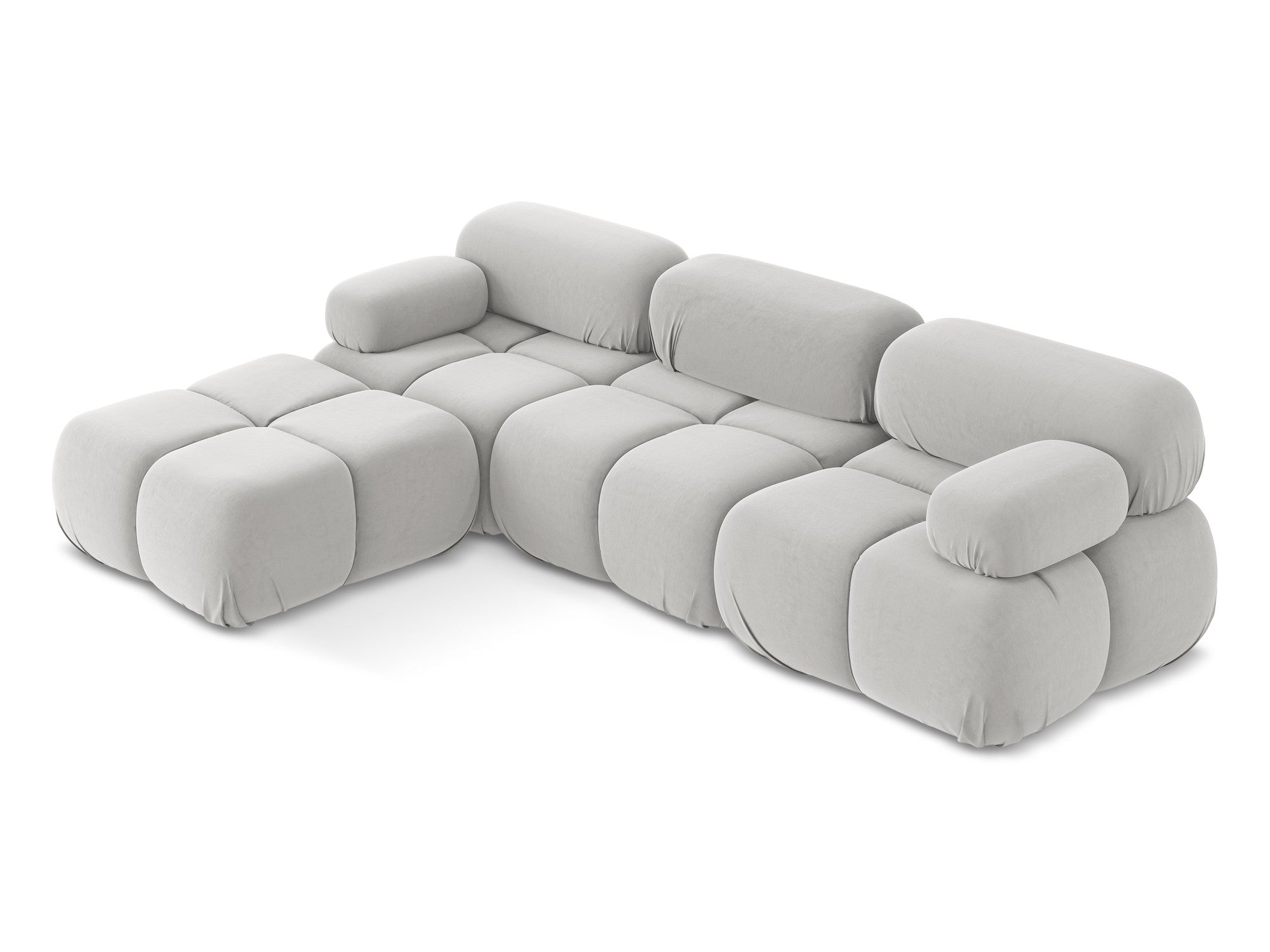 Universal velvet modular corner sofa LOKUA silver