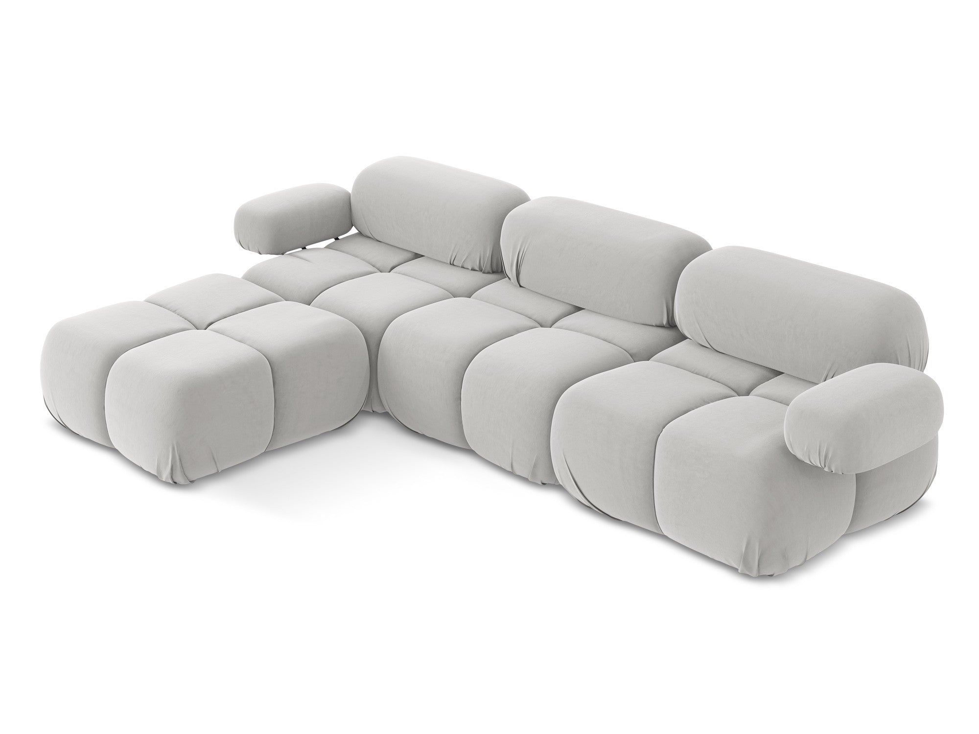 Universal velvet modular corner sofa LOKUA silver