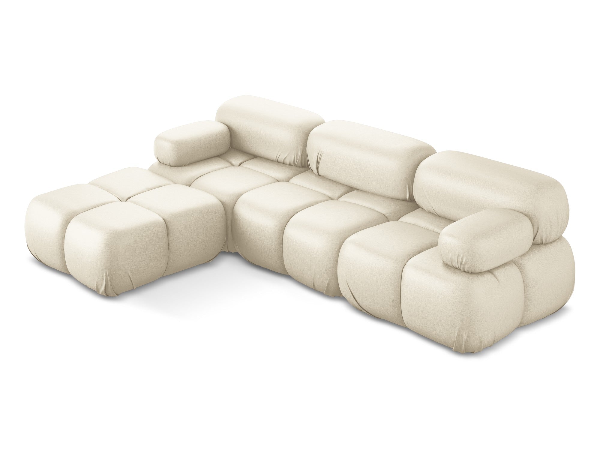 Modularer Ecksofa LOKUA in hellbeige aus Kunstleder