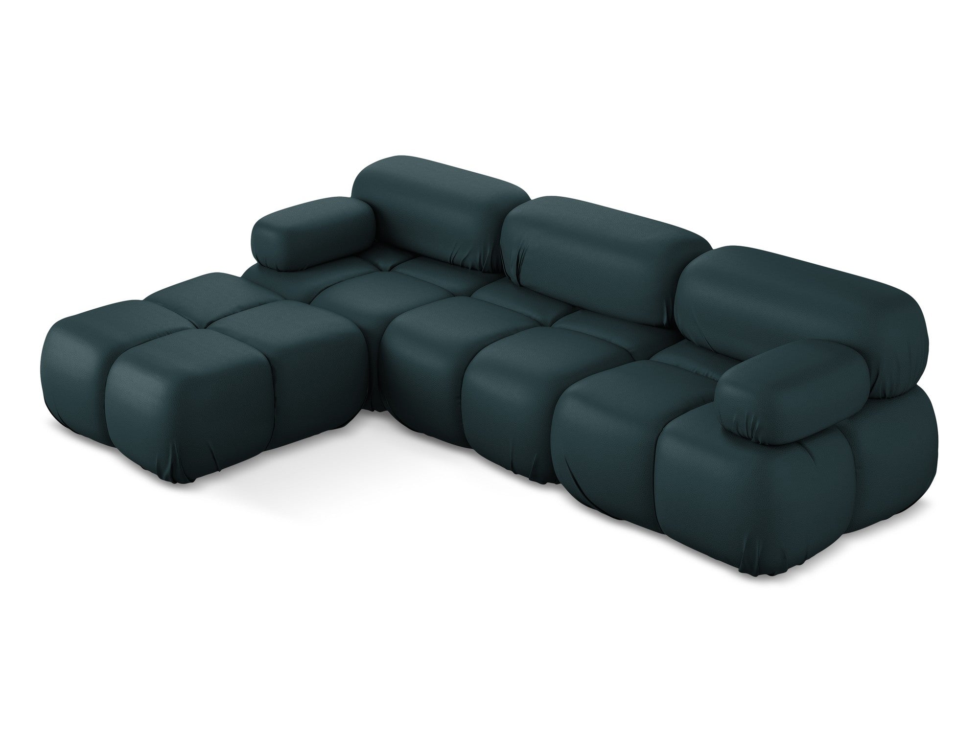 Modularer Ecksofa LOKUA in Meeresfarbe aus Kunstleder