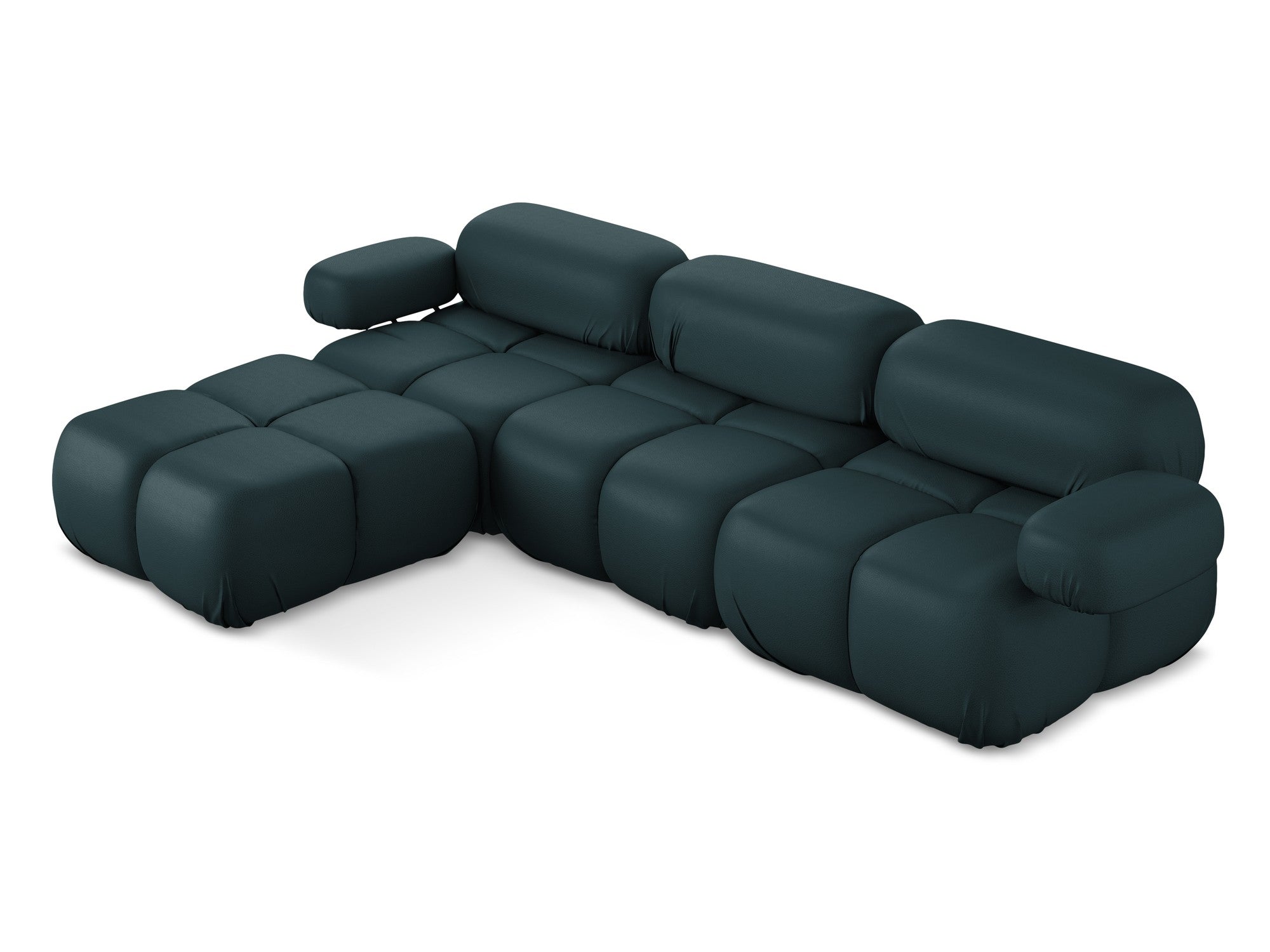 Modularer Ecksofa LOKUA in Meeresfarbe aus Kunstleder