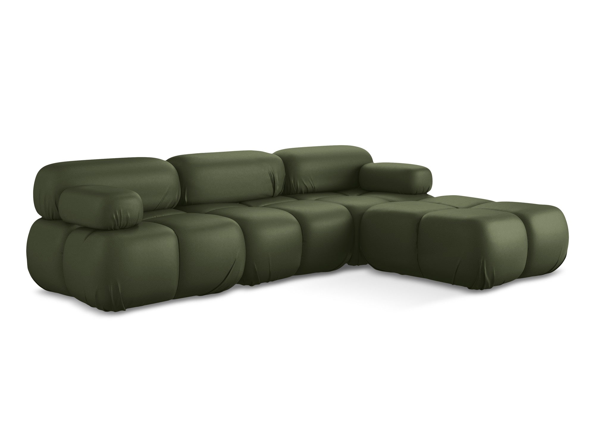 Modularer Ecksofa LOKUA dunkelgrün Kunstleder
