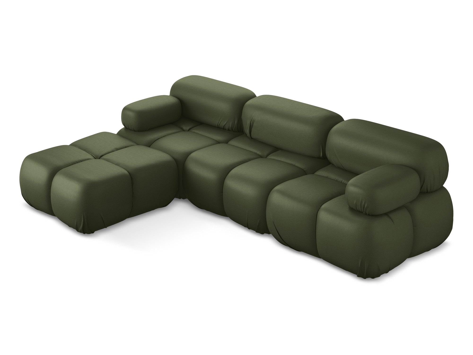 Modularer Ecksofa LOKUA dunkelgrün Kunstleder