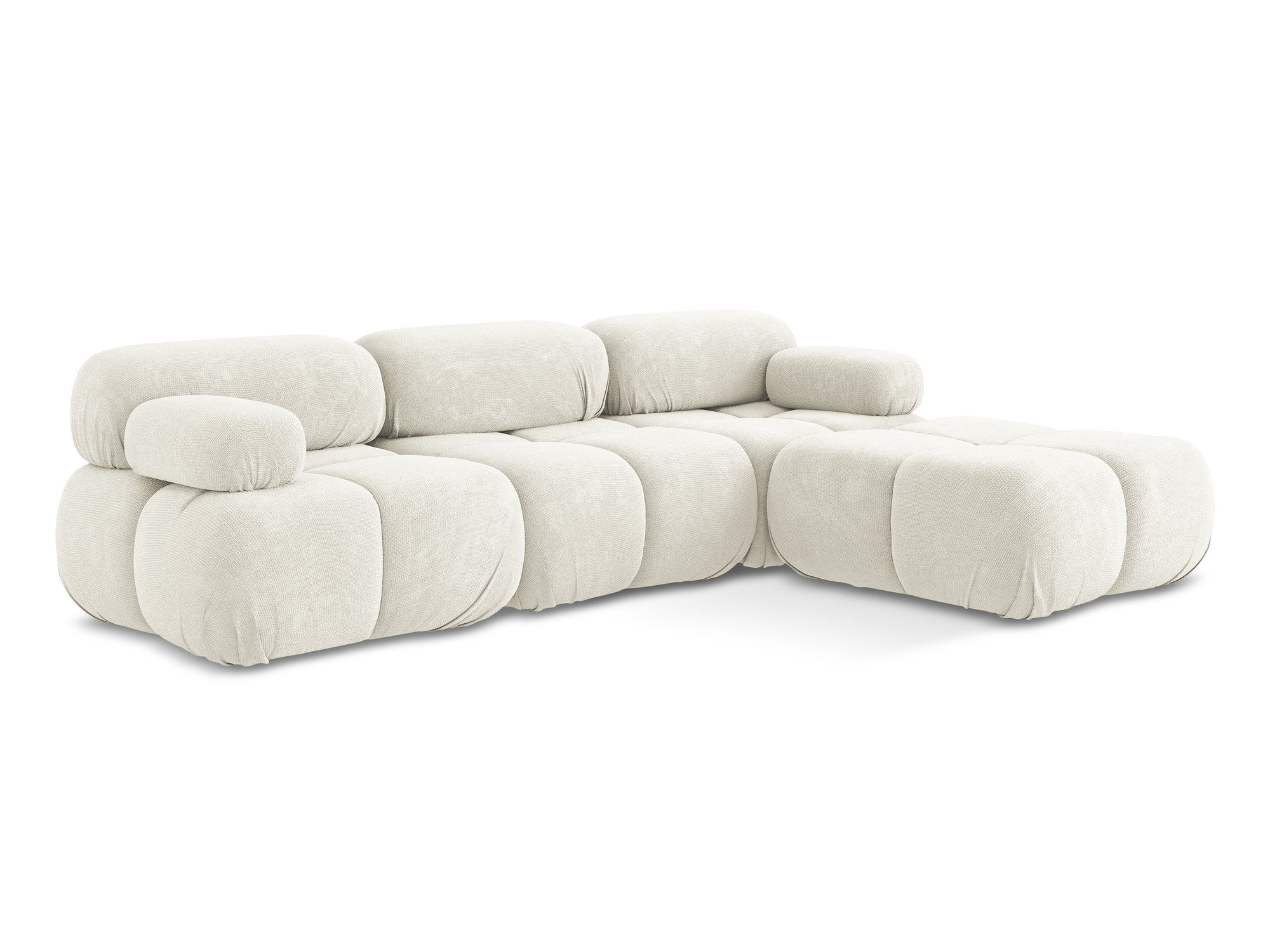 Universal modular corner sofa LOKUA white chenille