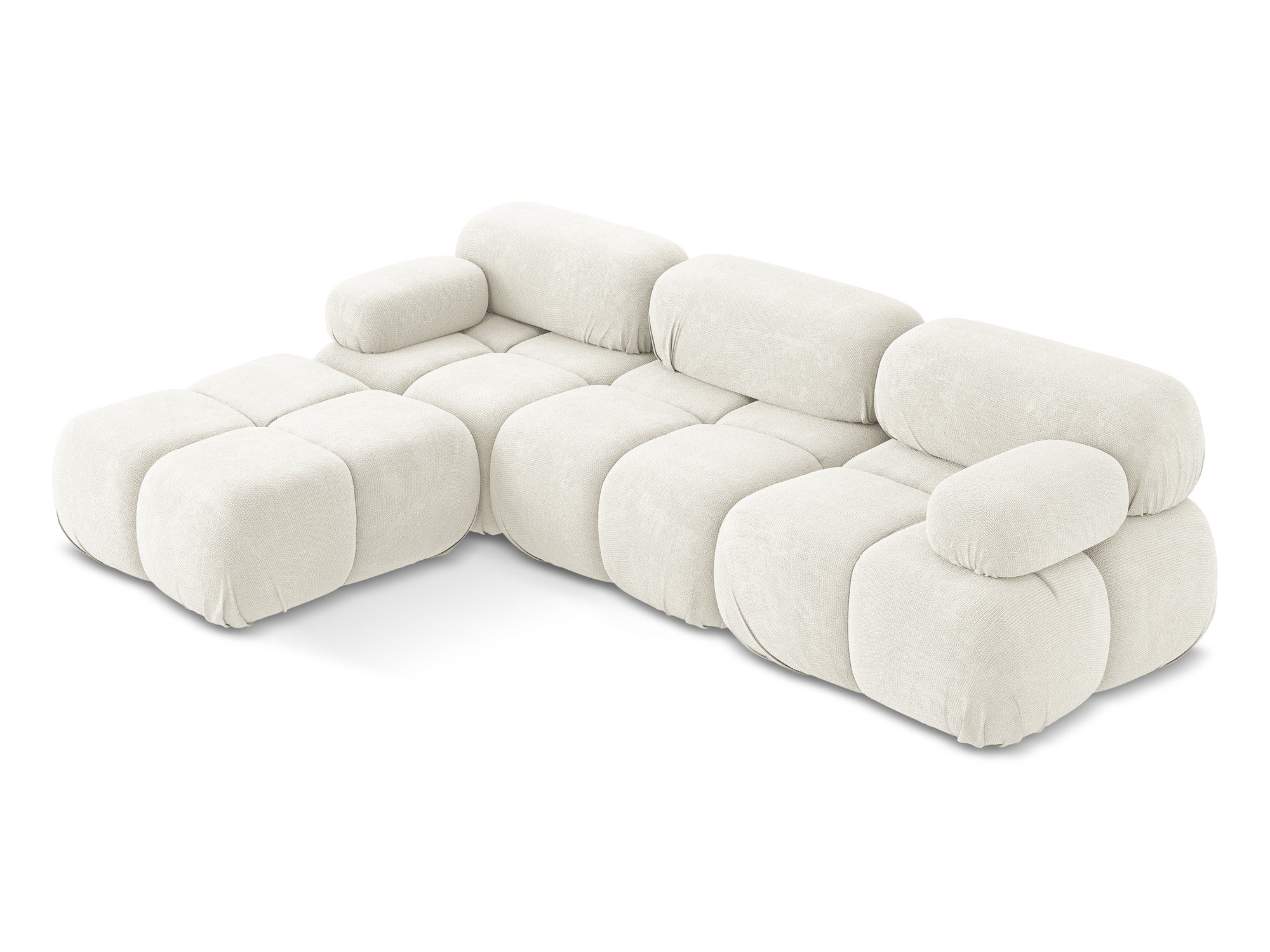 Universal modular corner sofa LOKUA white chenille