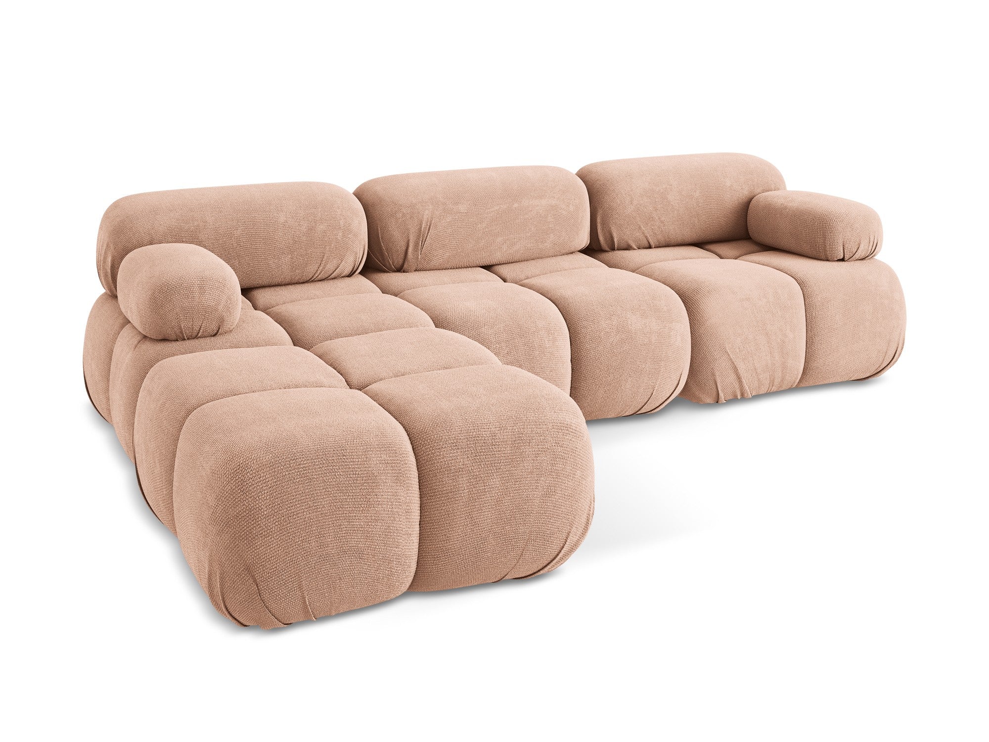 Universal modular corner sofa LOKUA peach chenille