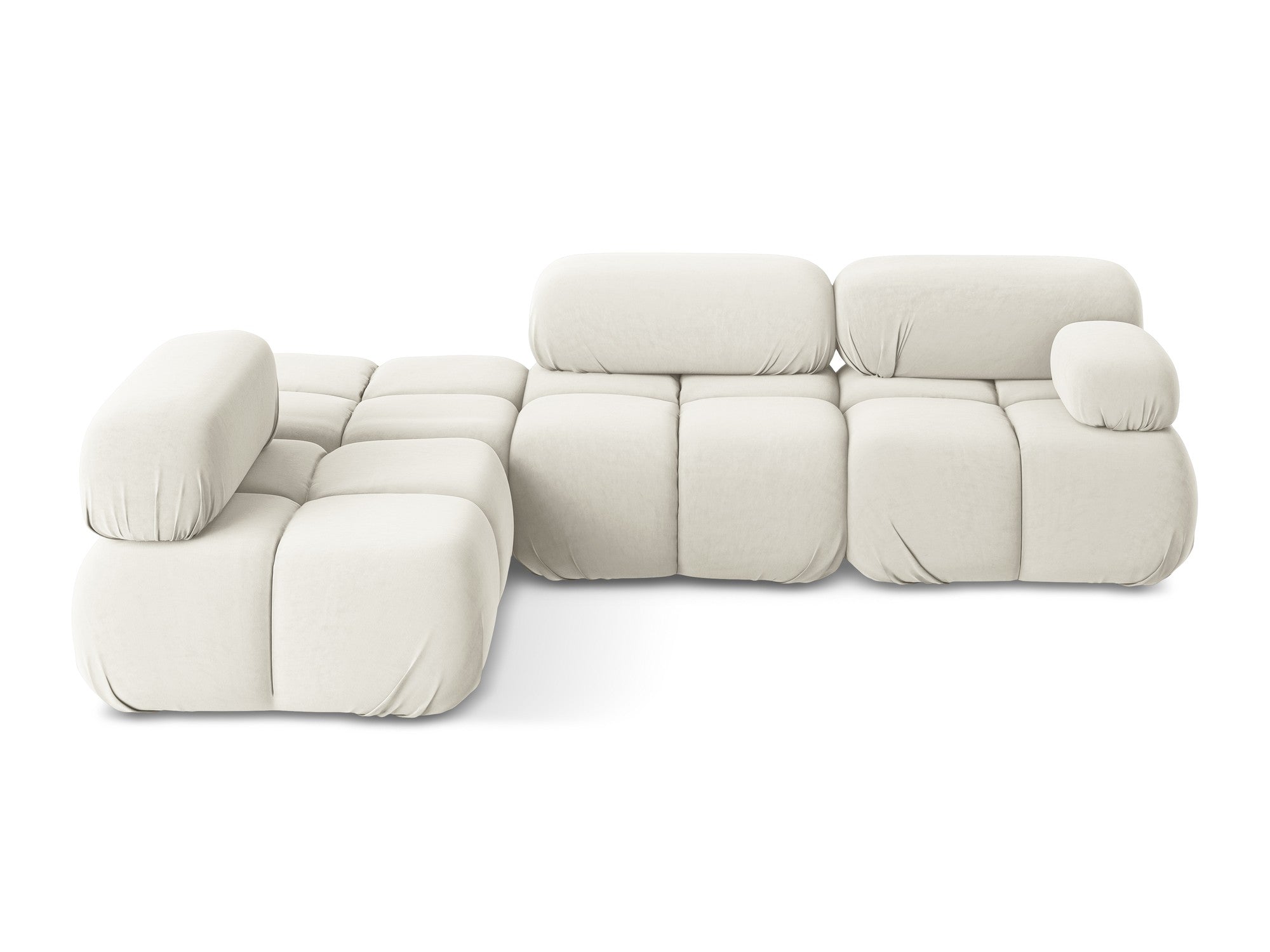 Modularer Samt-Ecksofa links LOKUA hellbeige